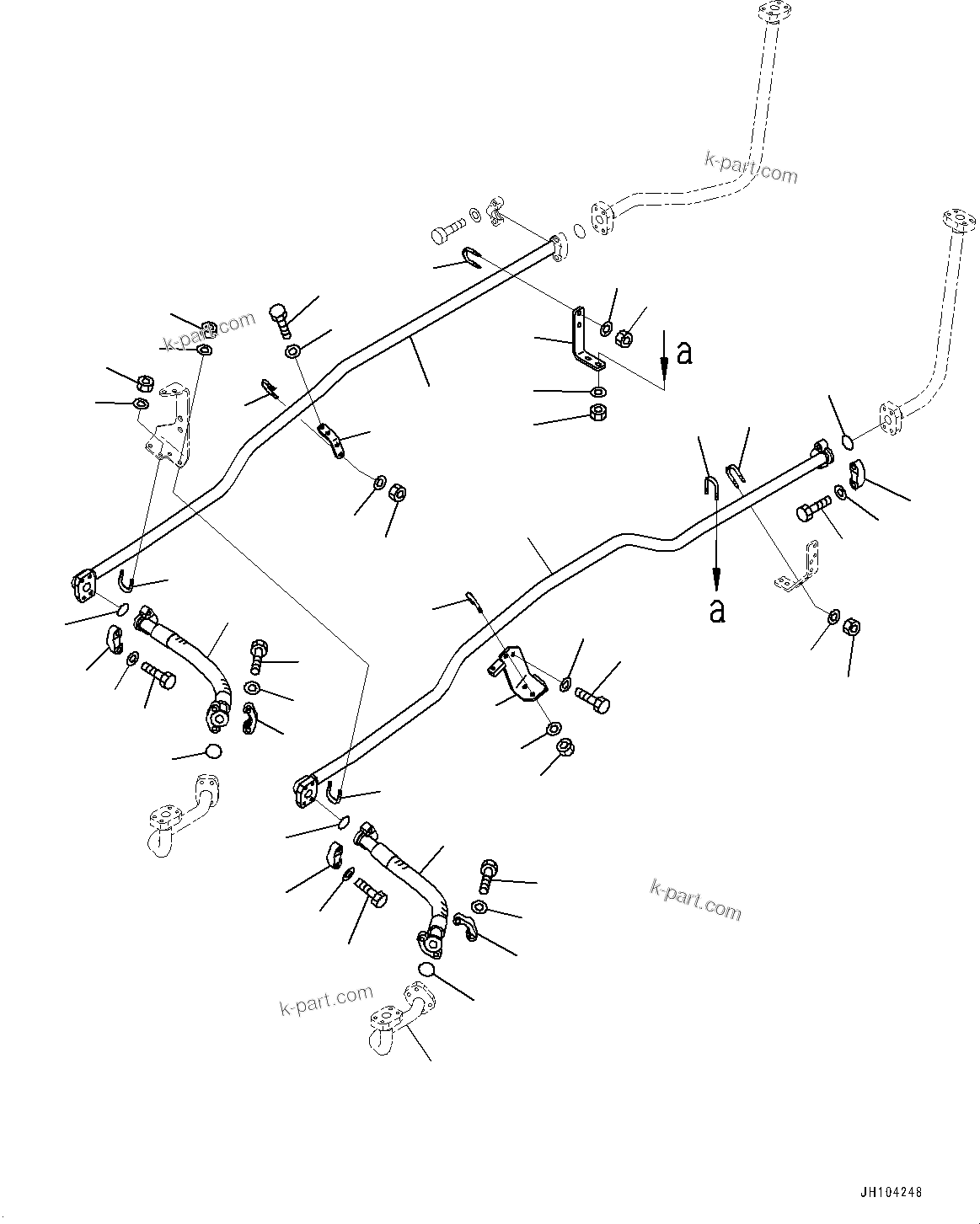 Komatsu parts book diagram for D475A-8E0 S/N 51001-UP: BLADE LIFT PIPING, (1/2)(#50001-)