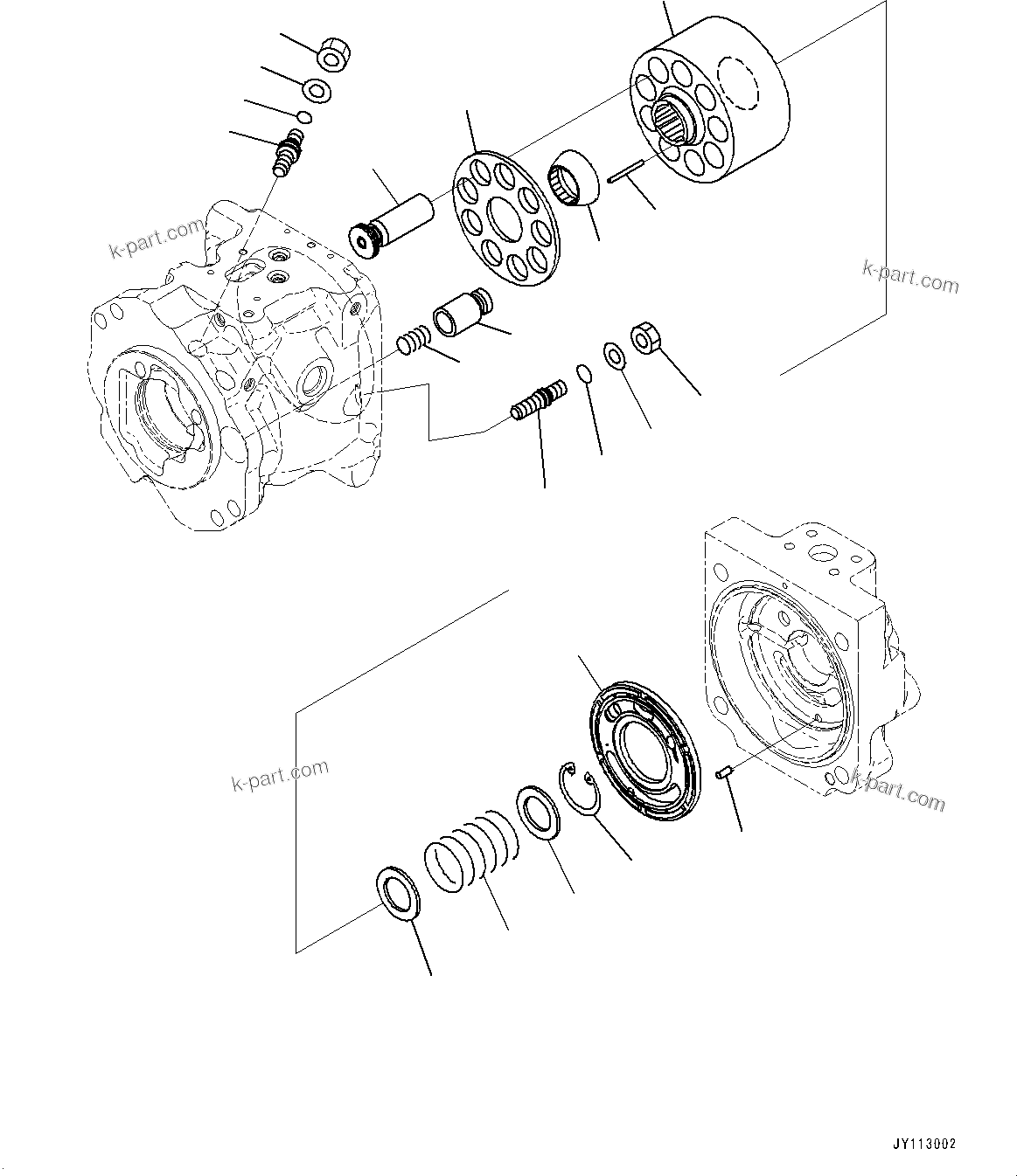 Komatsu parts book diagram for D475A-8E0 S/N 51001-UP: COOLING FAN DRIVE PIPING, PISTON PUMP (2/12)(#50001-)