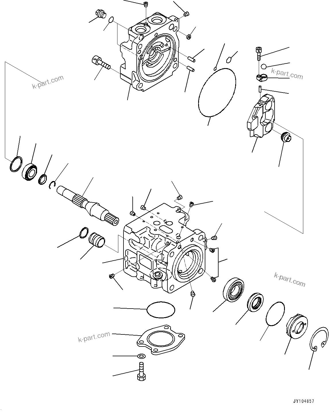 Komatsu parts book diagram for D475A-8E0 S/N 51001-UP: COOLING FAN DRIVE PIPING, PISTON PUMP (6/12)(#50001-)
