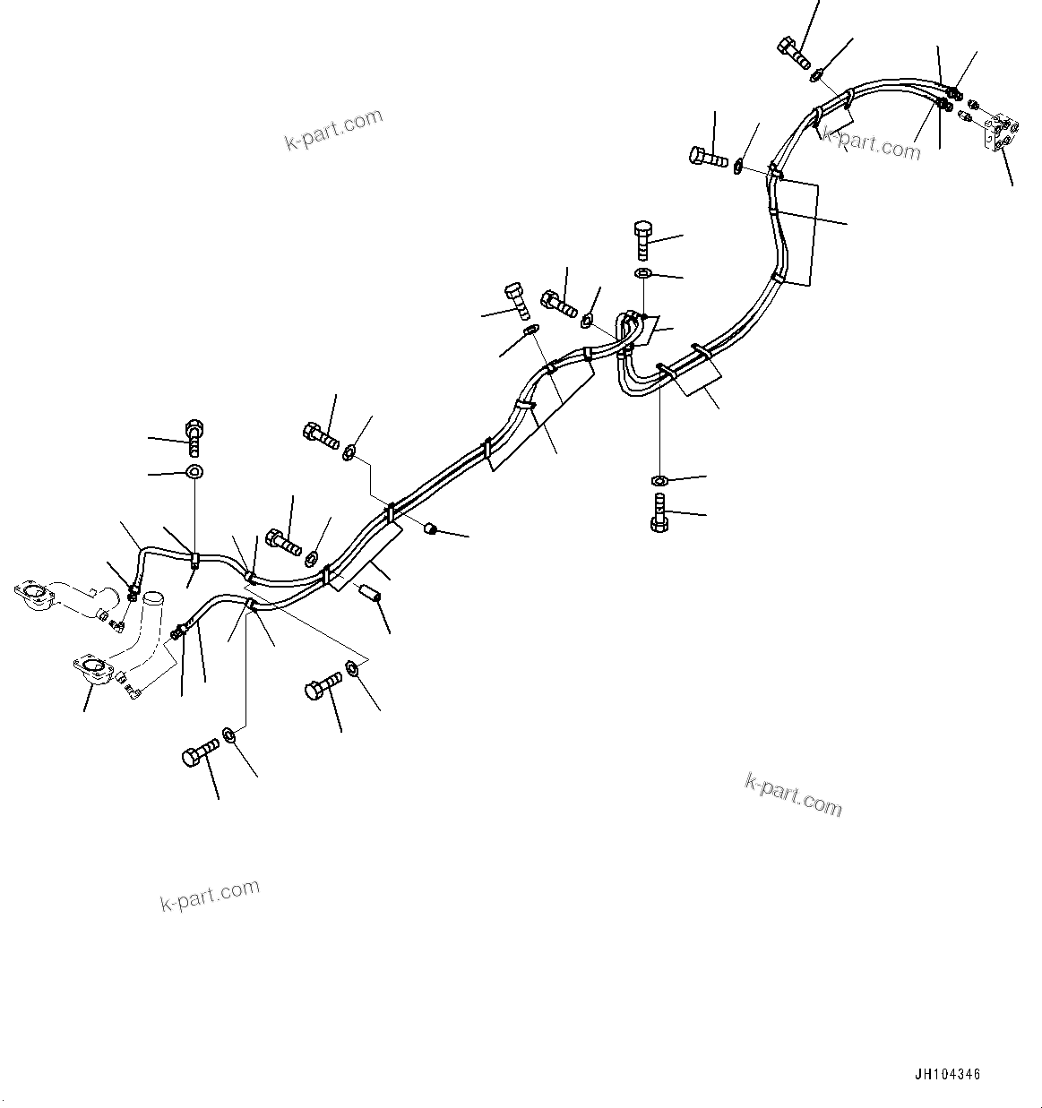 Komatsu parts book diagram for D475A-8E0 S/N 51001-UP: QUICK CHARGE PIPING, COOLANT PIPING(#50001-50001)