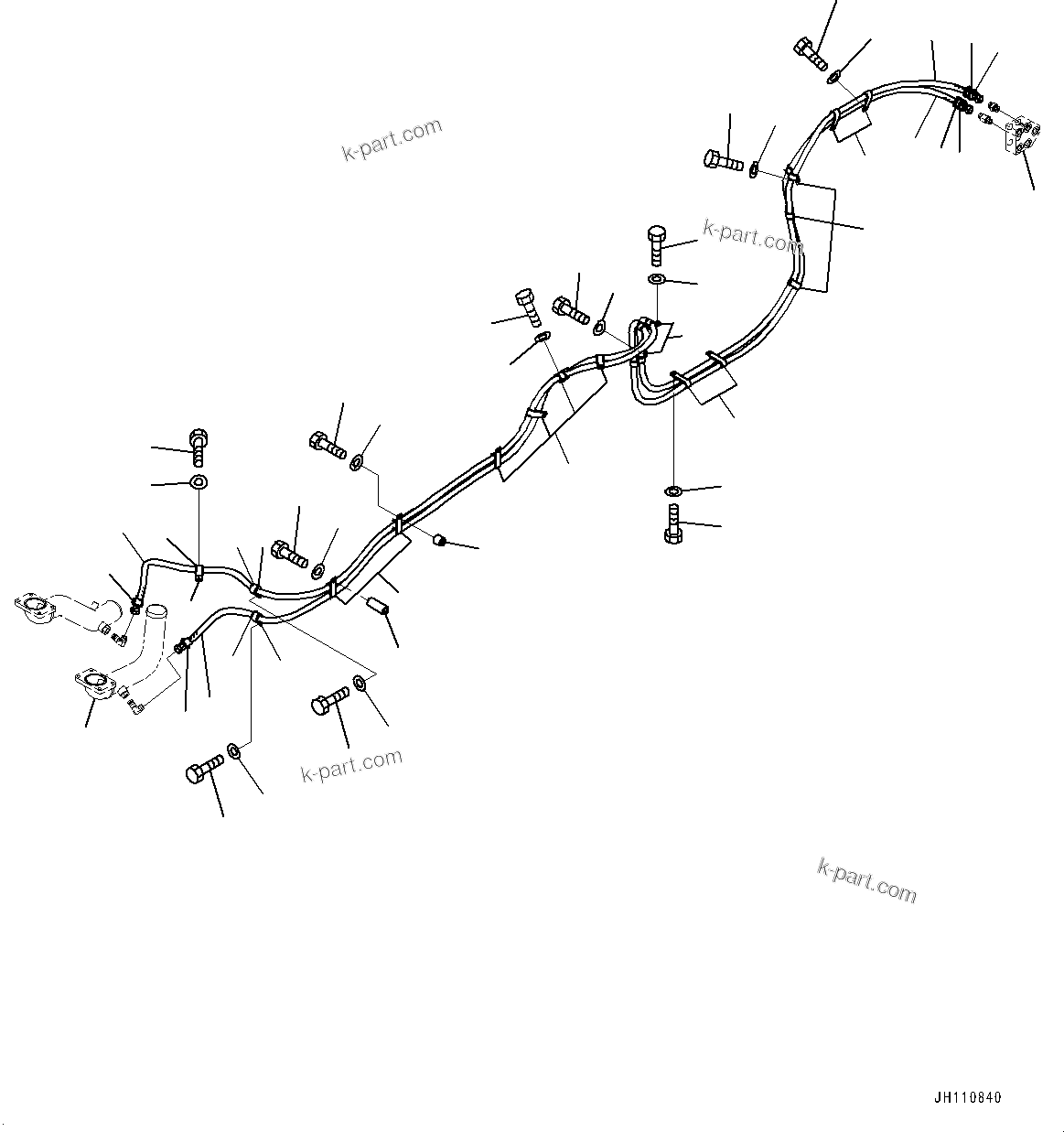 Komatsu parts book diagram for D475A-8E0 S/N 51001-UP: QUICK CHARGE PIPING, COOLANT PIPING(#50002-)