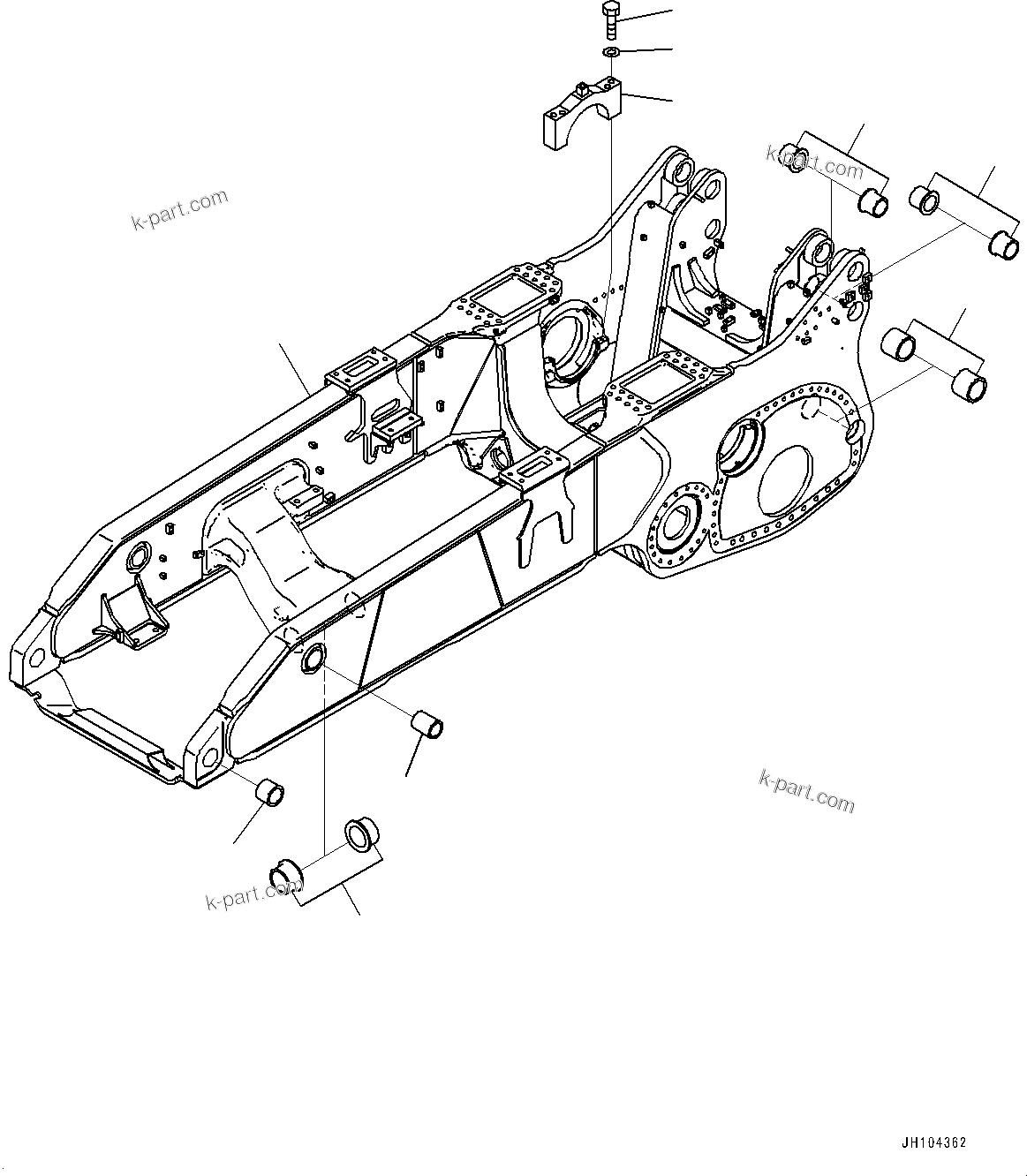 Komatsu parts book diagram for D475A-8E0 S/N 51001-UP: MAIN FRAME, (#50078-)