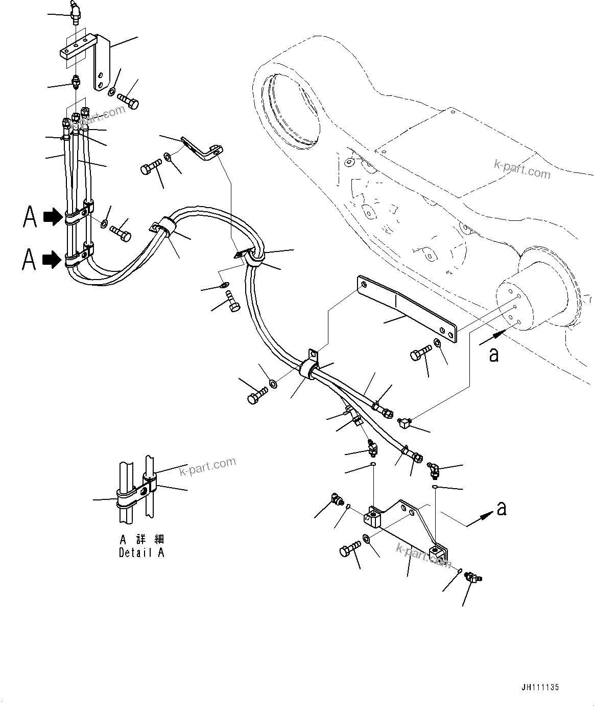 Komatsu parts book diagram for D475A-8E0 S/N 51001-UP: EQUALIZER BAR AND PIVOT SHAFT, LUBRICATION(#50016-)