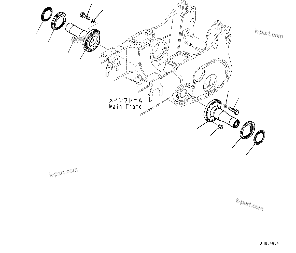 Komatsu parts book diagram for D475A-8E0 S/N 51001-UP: EQUALIZER BAR AND PIVOT SHAFT, PIVOT SHAFT(#50016-)