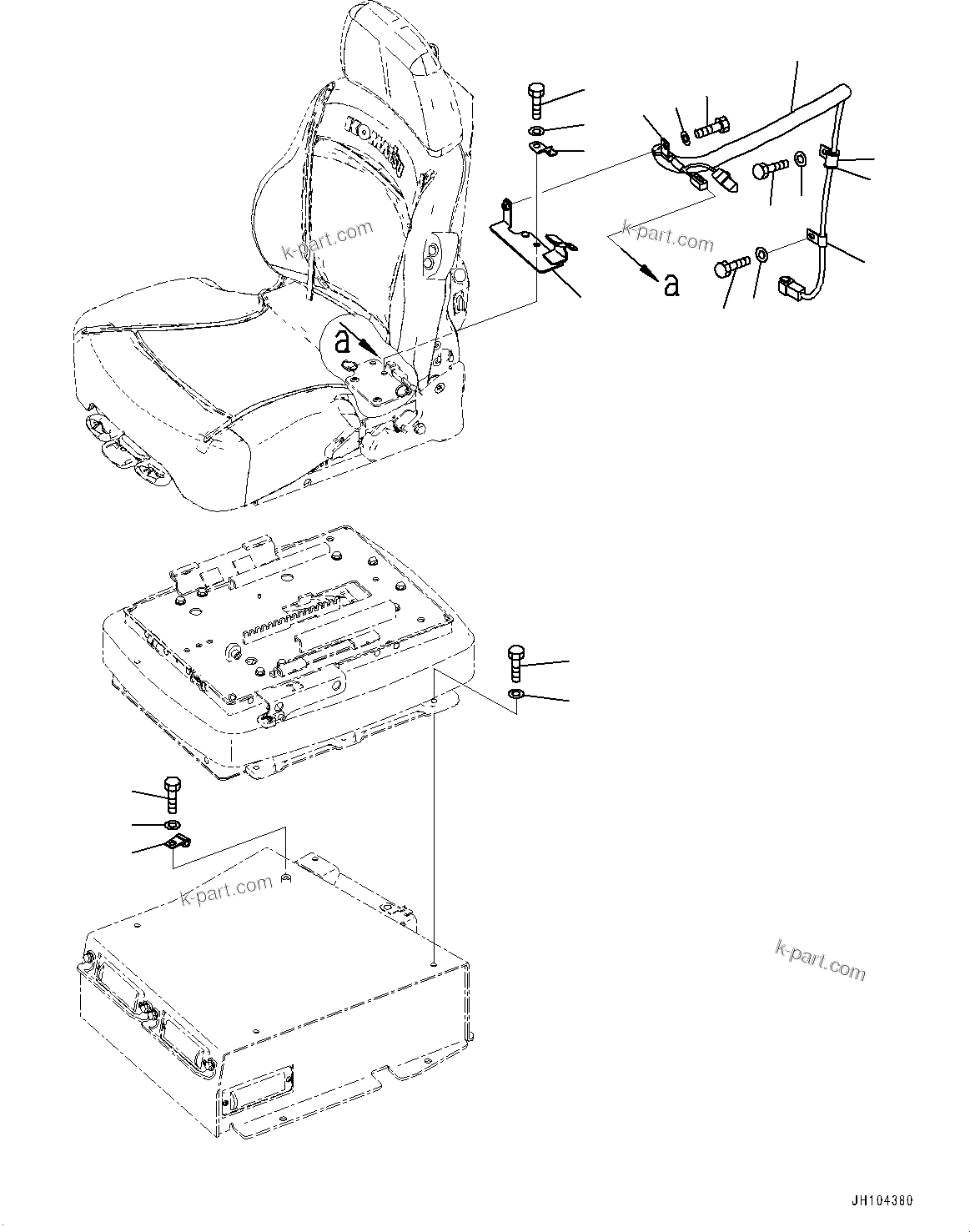 Komatsu parts book diagram for D475A-8E0 S/N 51001-UP: OPERATOR'S SEAT, MOUNTING(#50001-)