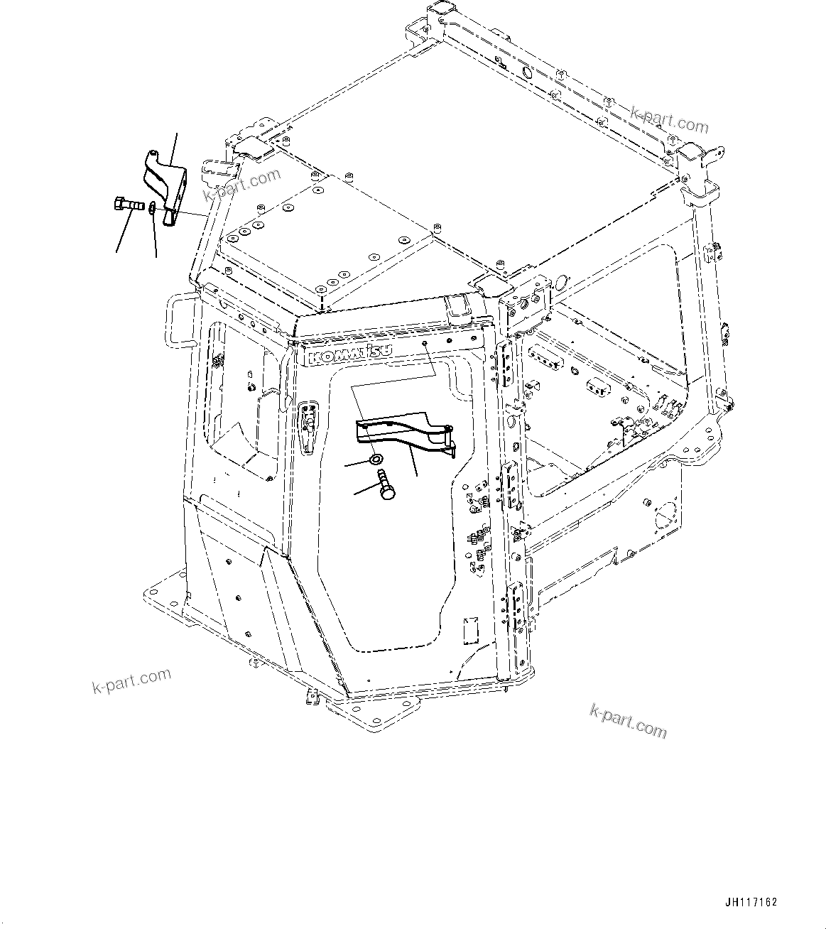 Komatsu parts book diagram for D475A-8E0 S/N 51001-UP: CAB, STRIKER(#50001-)