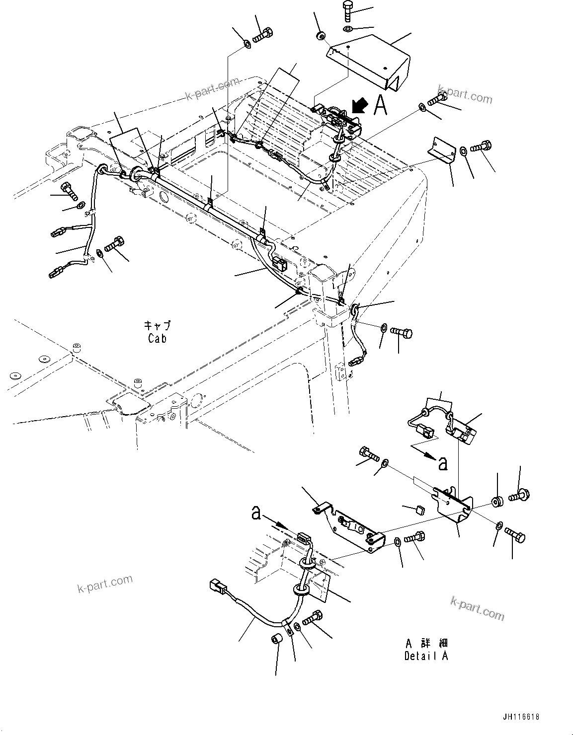 Komatsu parts book diagram for D475A-8E0 S/N 51001-UP: CAB, REARVIEW CAMERA(#50001-)