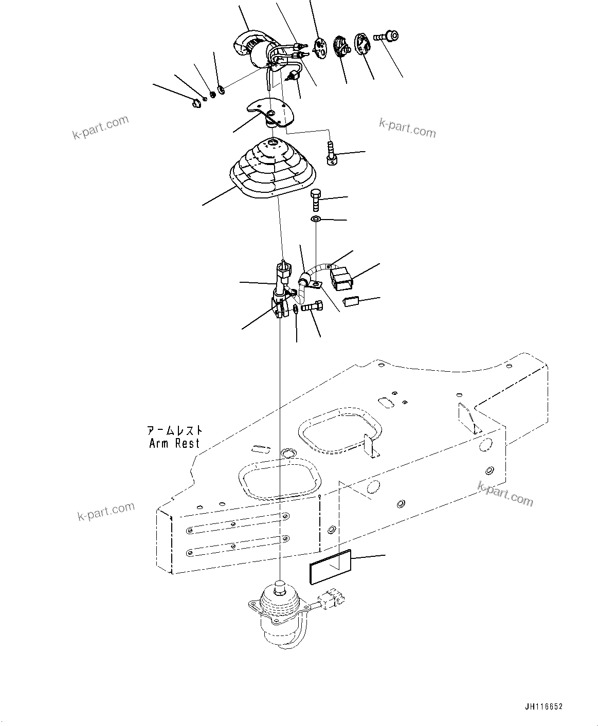 Komatsu parts book diagram for D475A-8E0 S/N 51001-UP: CONTROL UNIT, BLADE CONTROL LEVER(#50001-)
