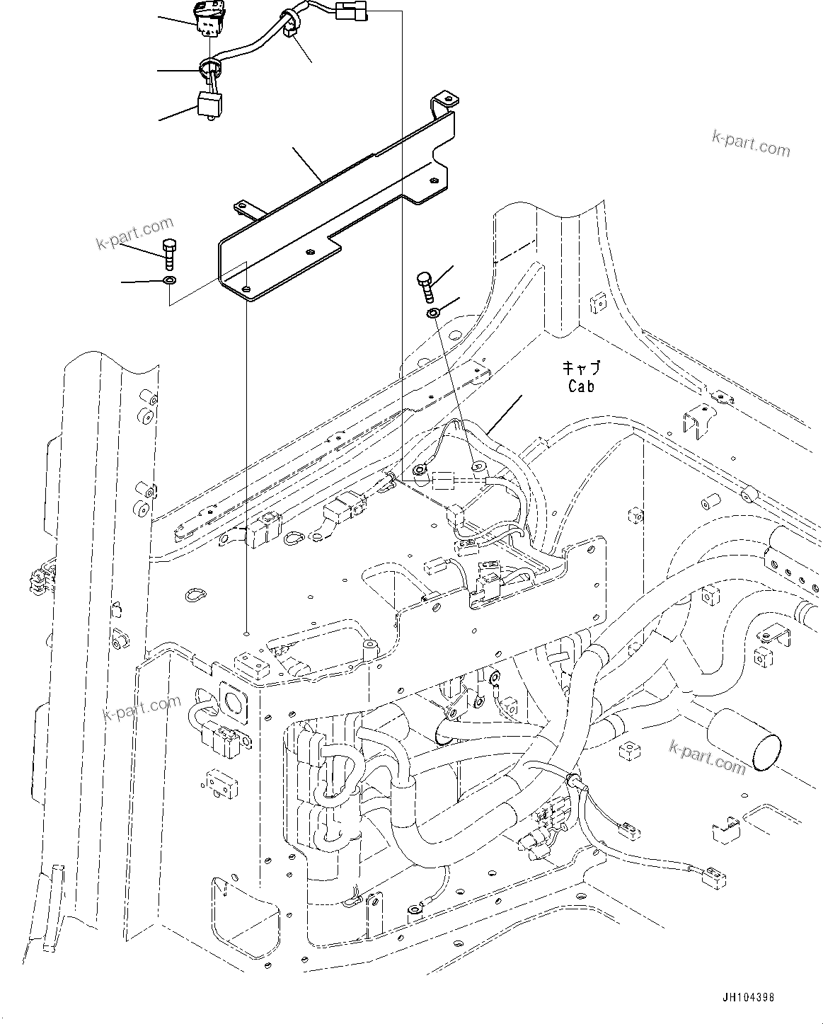 Komatsu parts book diagram for D475A-8E0 S/N 51001-UP: CONTROL UNIT, WORK EQUIPMENT LOCK SWITCH(#50001-)