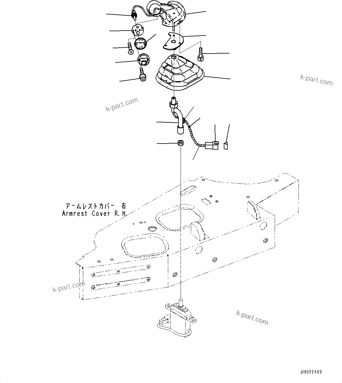 Komatsu parts book diagram for D475A-8E0 S/N 51001-UP: CONTROL UNIT, RIPPER CONTROL LEVER(#50001-)
