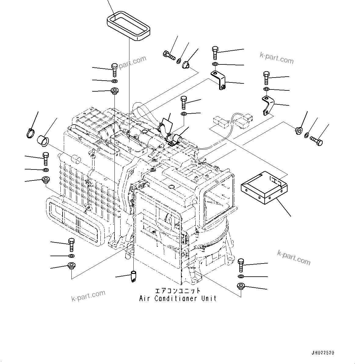 Komatsu parts book diagram for D475A-8E0 S/N 51001-UP: CONTROL UNIT, AIR CONDITIONER RELATED PARTS(#50001-)