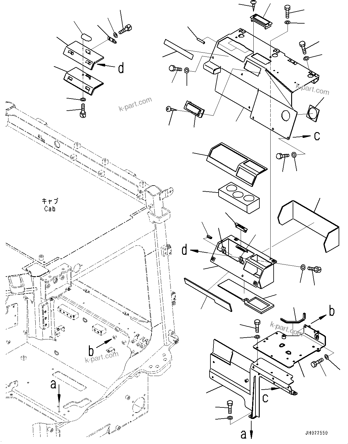 Komatsu parts book diagram for D475A-8E0 S/N 51001-UP: CONTROL UNIT, AIR CONDITIONER DUCT, REAR (1/2)(#50001-)