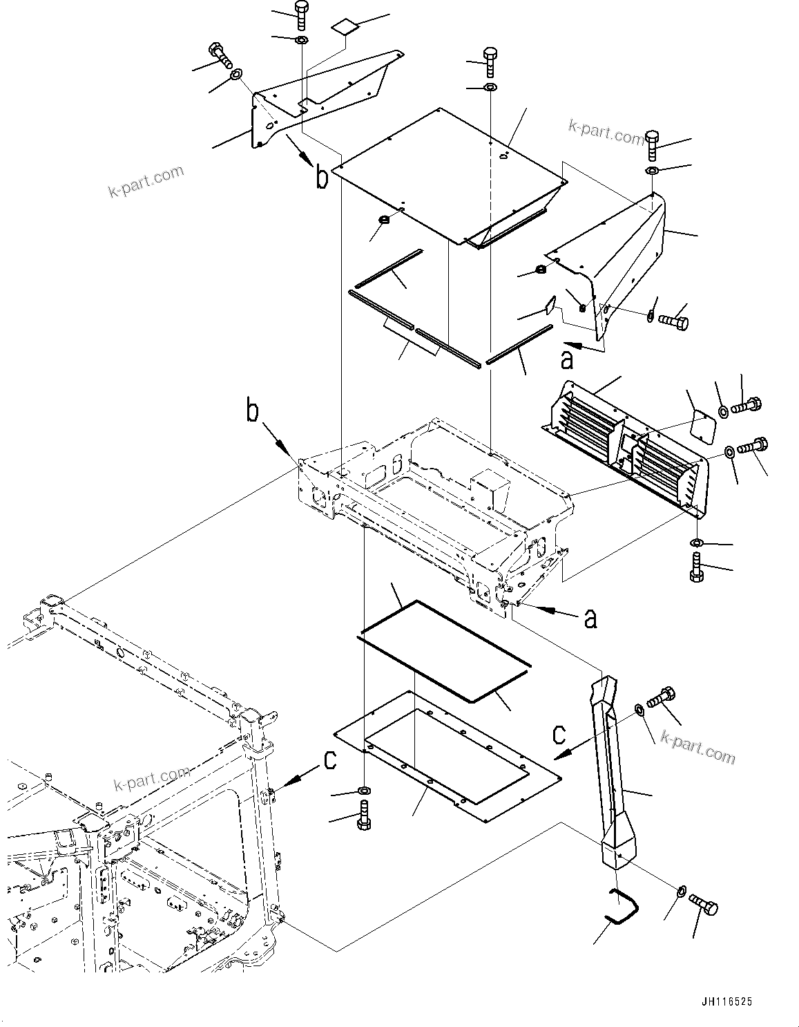 Komatsu parts book diagram for D475A-8E0 S/N 51001-UP: CONTROL UNIT, CONDENSER COVER(#50001-)