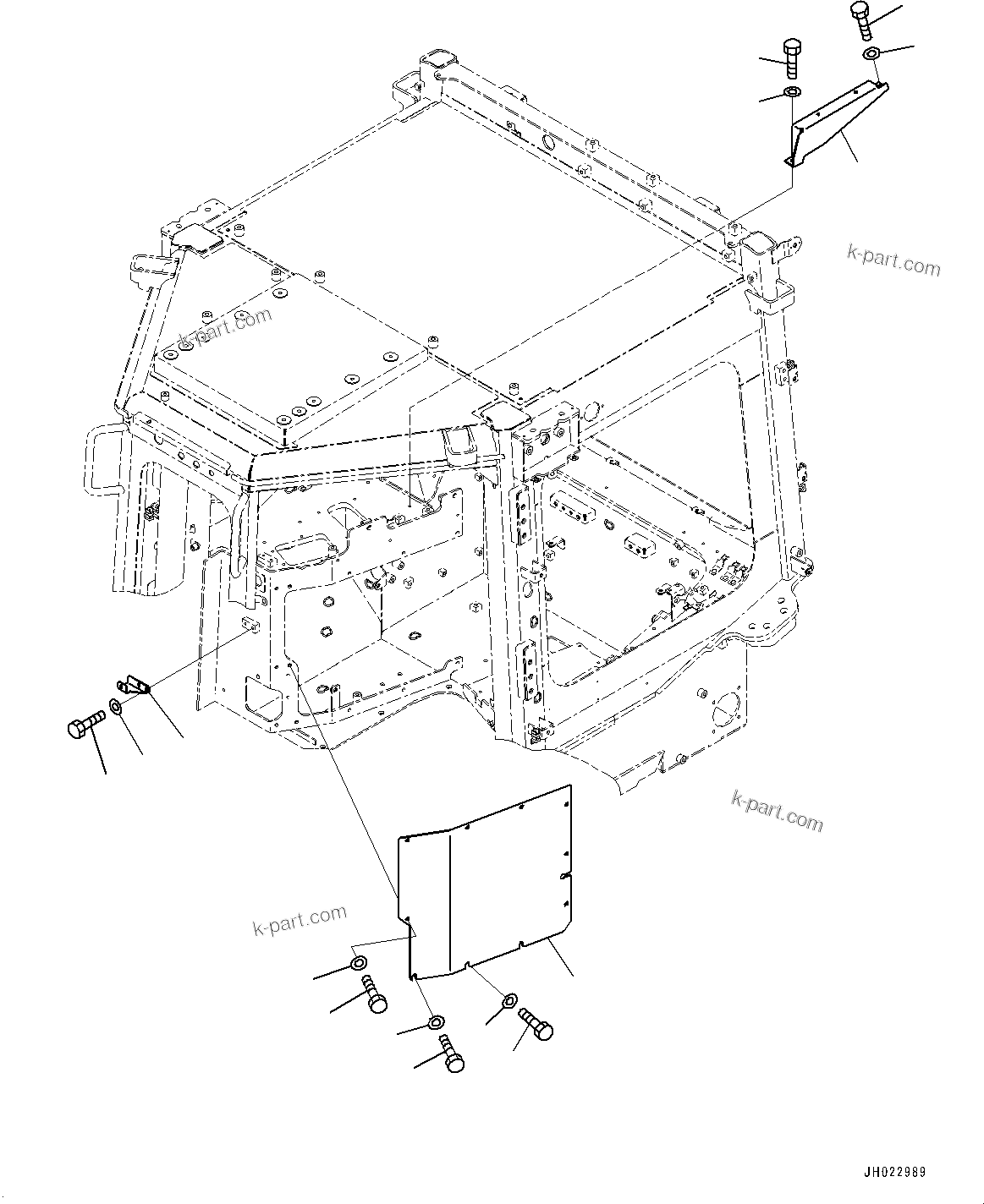 Komatsu parts book diagram for D475A-8E0 S/N 51001-UP: CONTROL UNIT, REAR COVER (2/3)(#50001-)