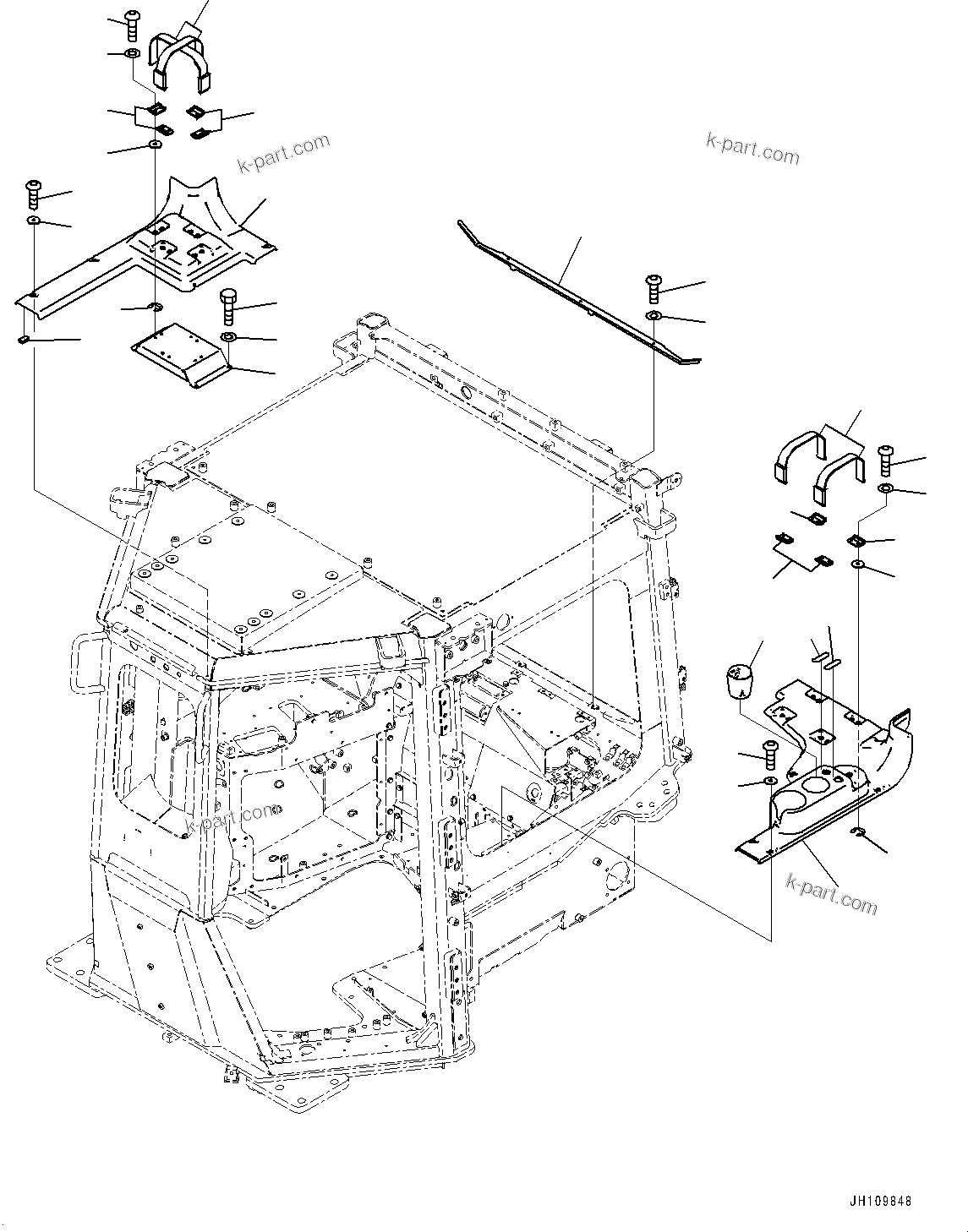 Komatsu parts book diagram for D475A-8E0 S/N 51001-UP: CONTROL UNIT, GARNISH (2/2)(#50001-)