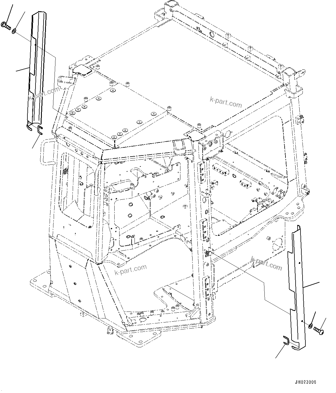 Komatsu parts book diagram for D475A-8E0 S/N 51001-UP: CONTROL UNIT, DOOR COVER(#50001-)