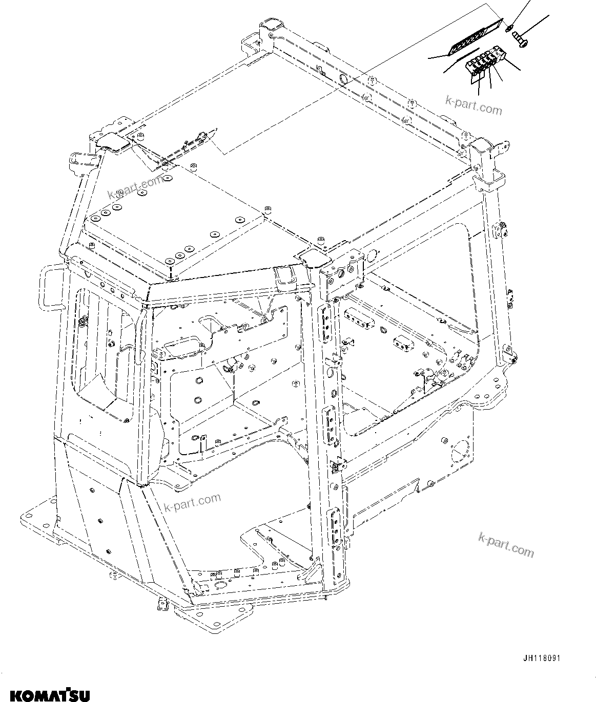 Komatsu parts book diagram for D475A-8E0 S/N 51001-UP: CAB ELECTRICAL UNIT, SWITCH PANEL(#51001-)