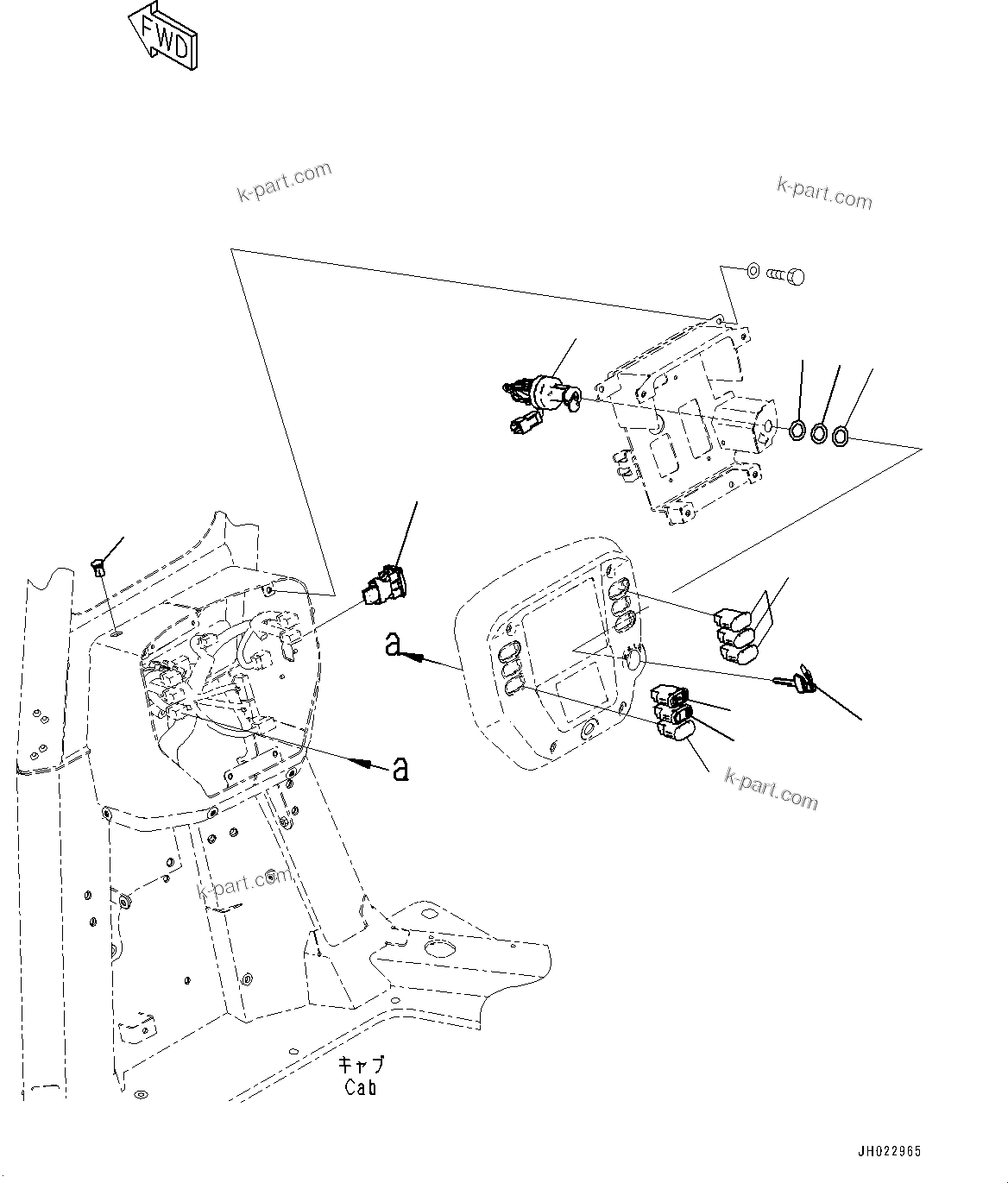 Komatsu parts book diagram for D475A-8E0 S/N 51001-UP: CAB ELECTRICAL UNIT, SWITCH(#51001-)