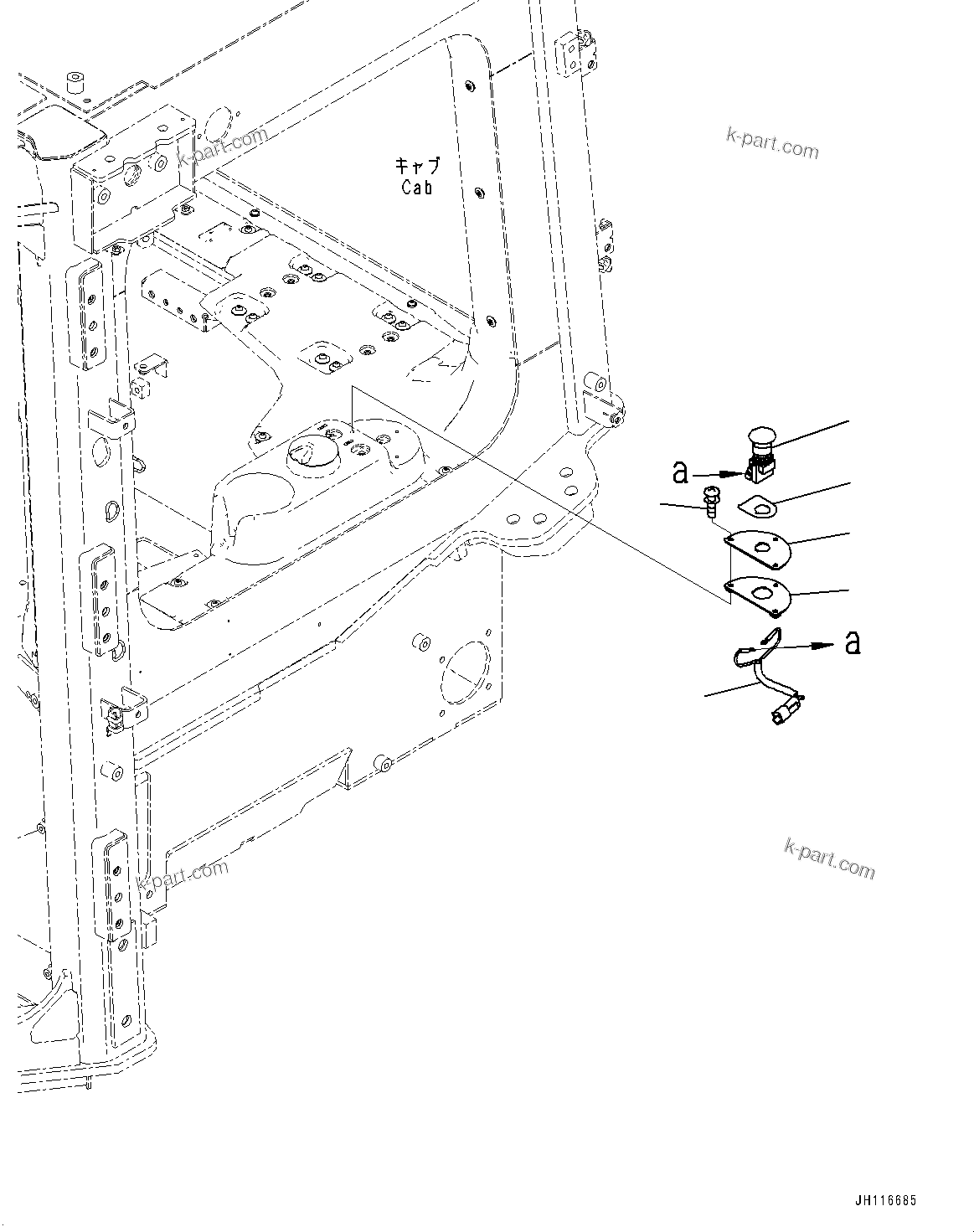 Komatsu parts book diagram for D475A-8E0 S/N 51001-UP: CAB ELECTRICAL UNIT, EMERGENCY SWITCH(#51001-)