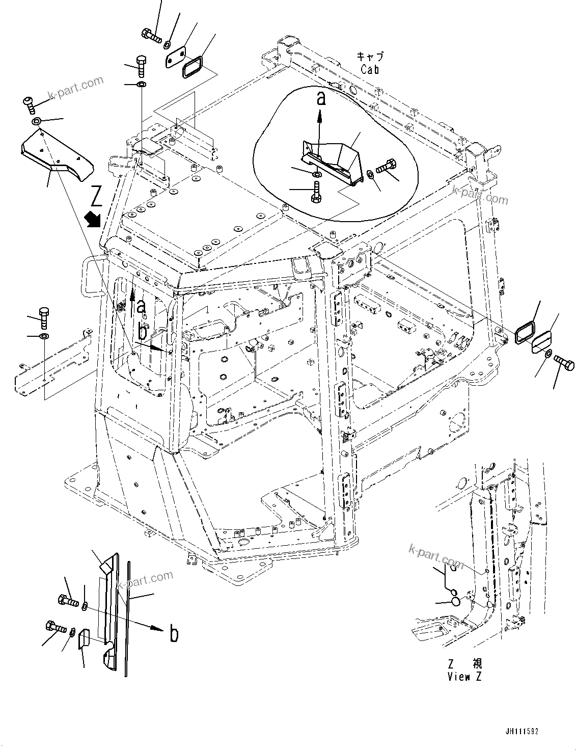 Komatsu parts book diagram for D475A-8E0 S/N 51001-UP: CAB ELECTRICAL UNIT, COVER (2/2)(#51001-)