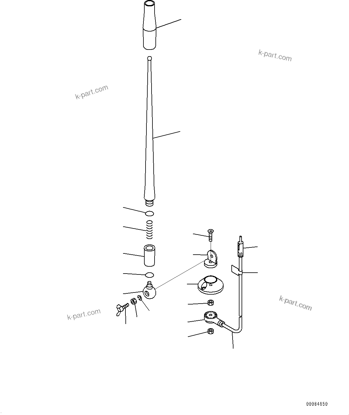 Komatsu parts book diagram for D475A-8E0 S/N 51001-UP: RADIO, RUBBER ANTENNA(#51001-)
