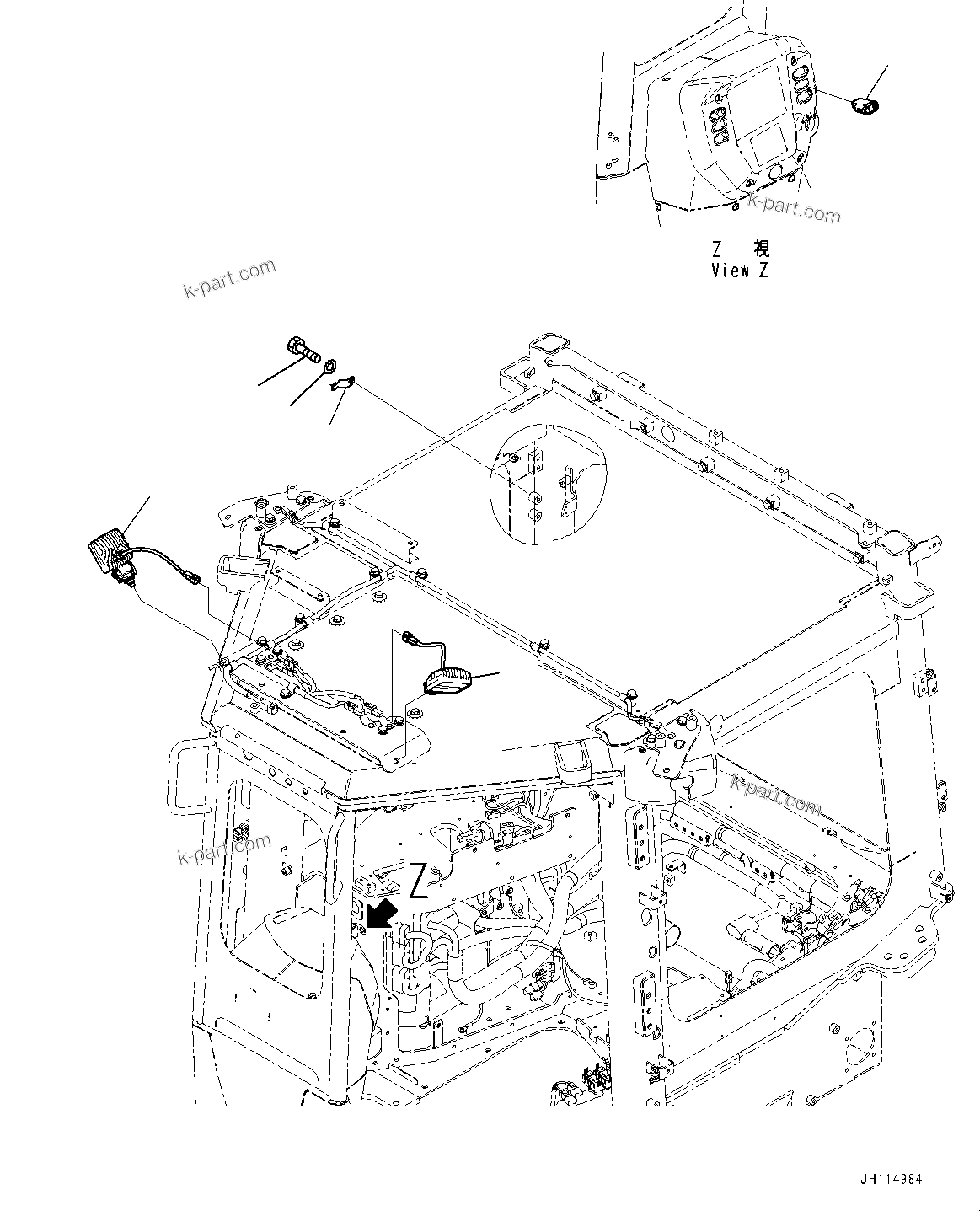 Komatsu parts book diagram for D475A-8E0 S/N 51001-UP: WORKING LAMP, (#50001-)