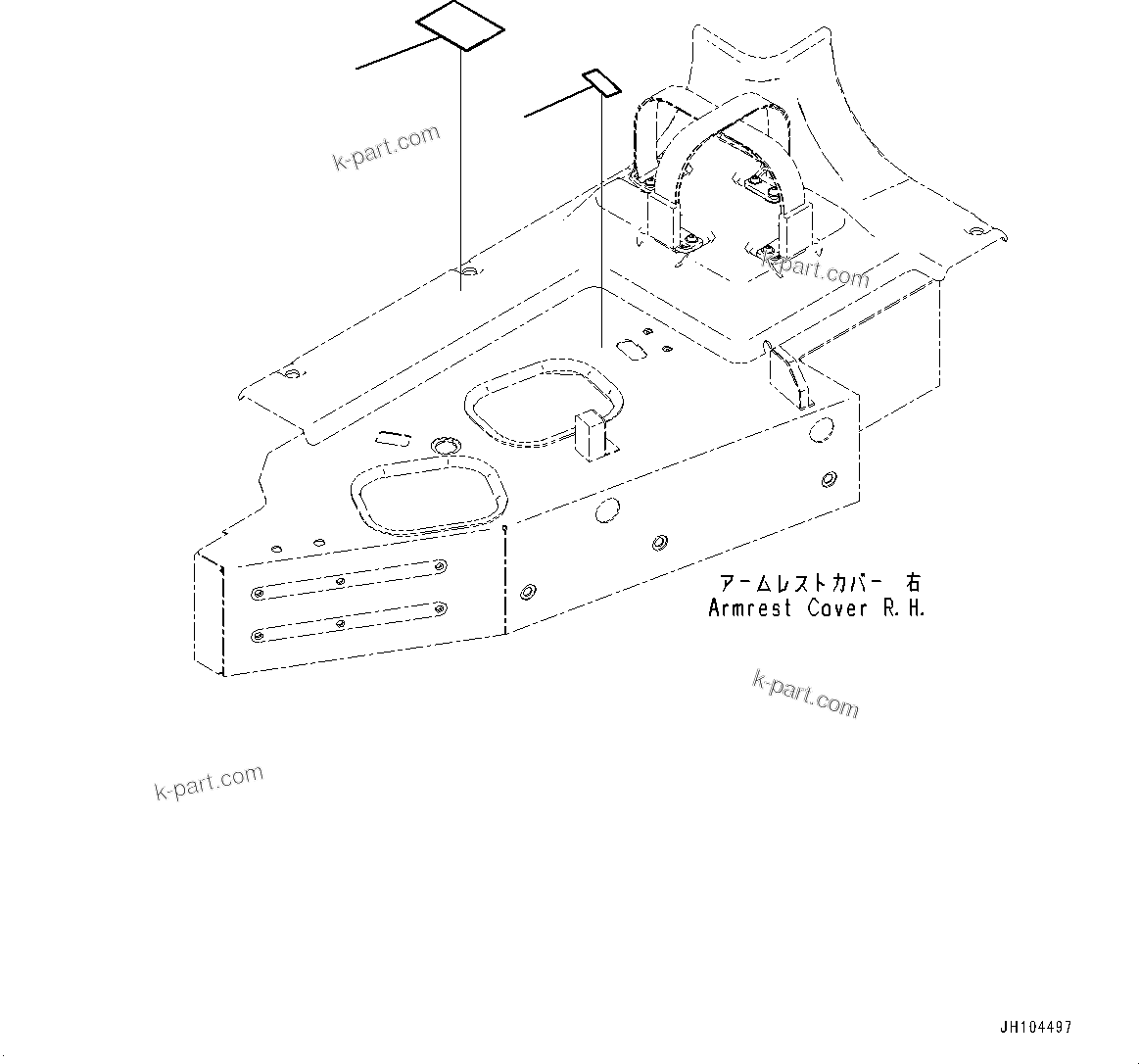Komatsu parts book diagram for D475A-8E0 S/N 51001-UP: RIPPER CONTROL PLATE, (#50003-)