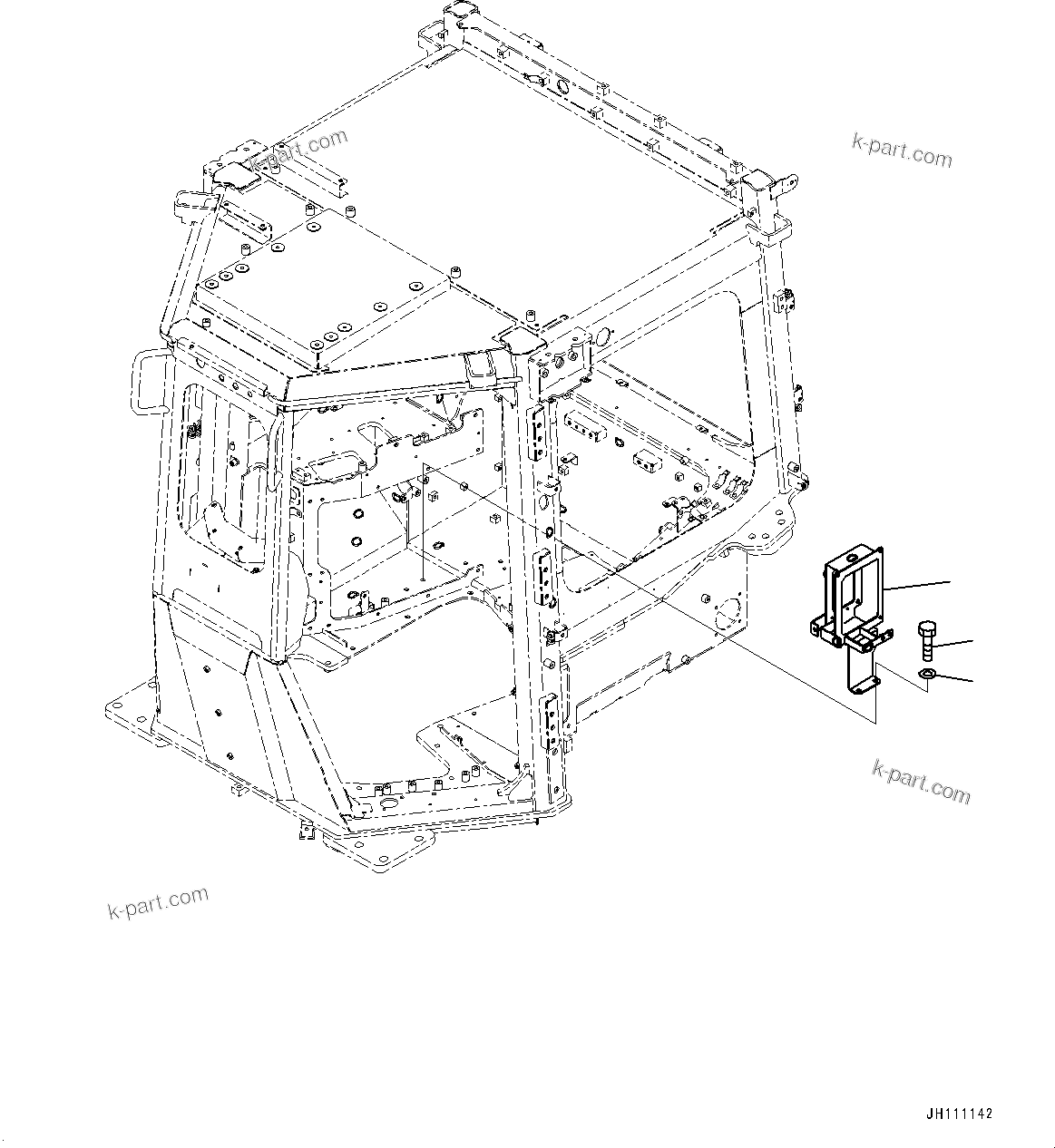 Komatsu parts book diagram for D475A-8E0 S/N 51001-UP: KOMTRAX RELATED PARTS, BRACKET(#51001-)