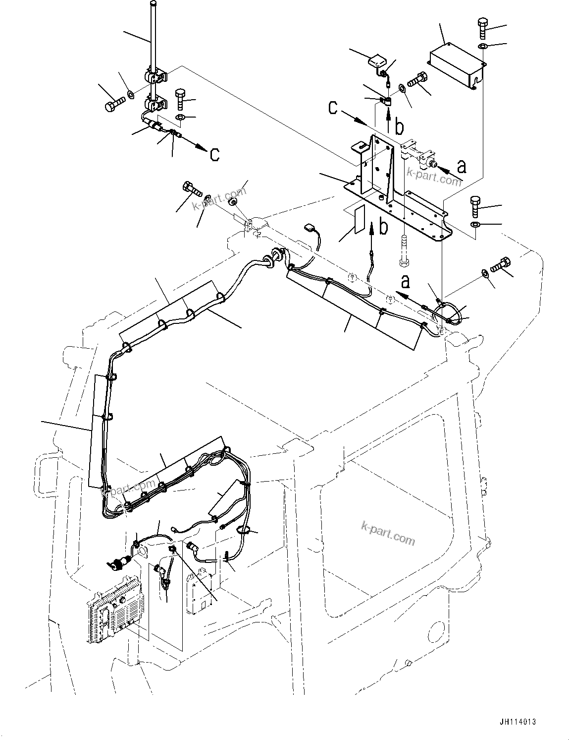 Komatsu parts book diagram for D475A-8E0 S/N 51001-UP: KOMTRAX RELATED PARTS, WIRING HARNESS(#51001-)