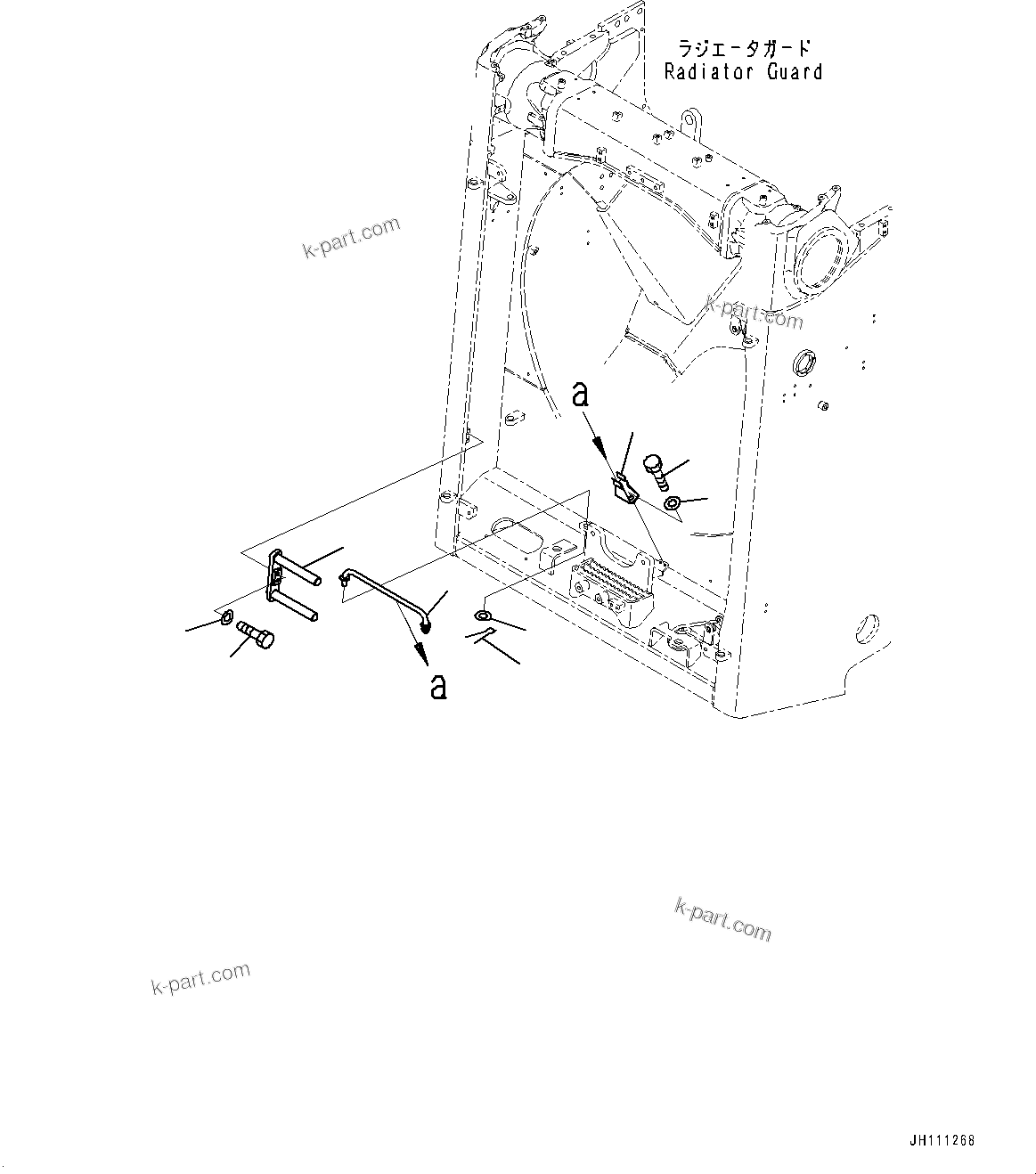Komatsu parts book diagram for D475A-8E0 S/N 51001-UP: RADIATOR GUARD, LOCK(#51001-)
