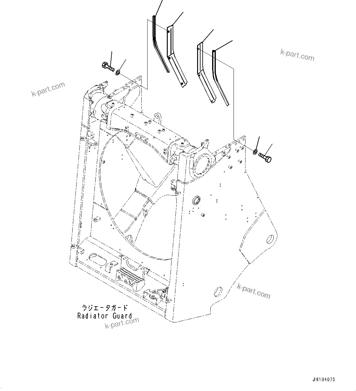 Komatsu parts book diagram for D475A-8E0 S/N 51001-UP: RADIATOR GUARD, COVER (2/2)(#51001-)