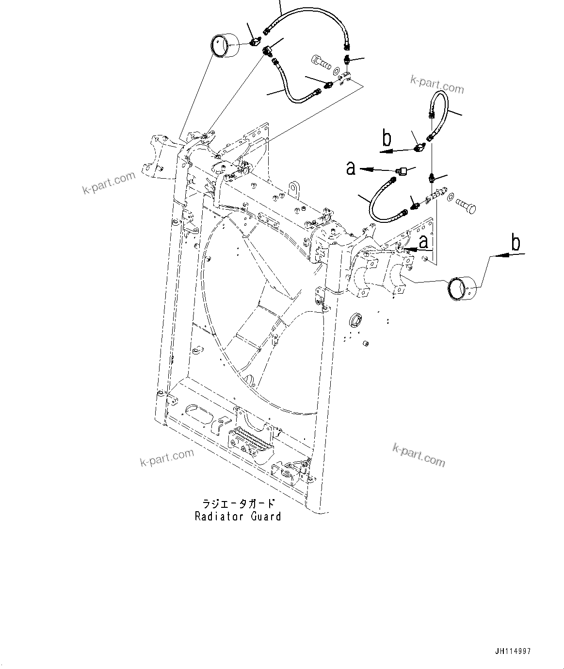 Komatsu parts book diagram for D475A-8E0 S/N 51001-UP: RADIATOR GUARD ADDITIONAL PARTS, HOSE(#51001-)