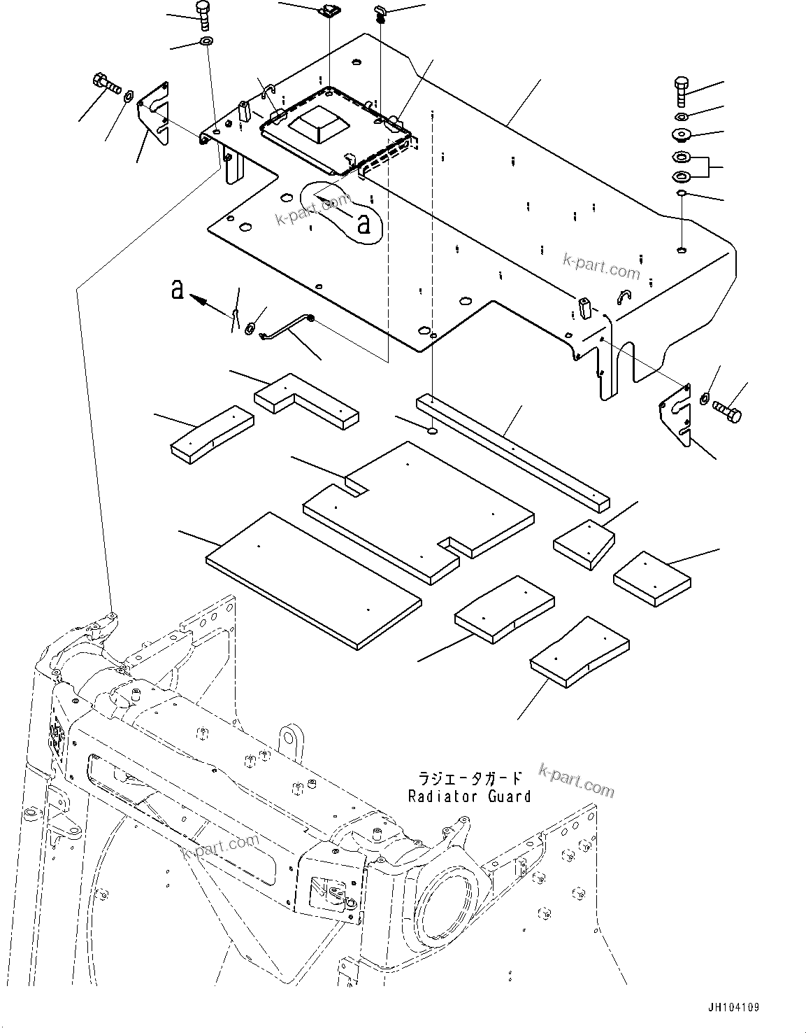 Komatsu parts book diagram for D475A-8E0 S/N 51001-UP: HOOD COVER, RADIATOR COVER(#51001-)