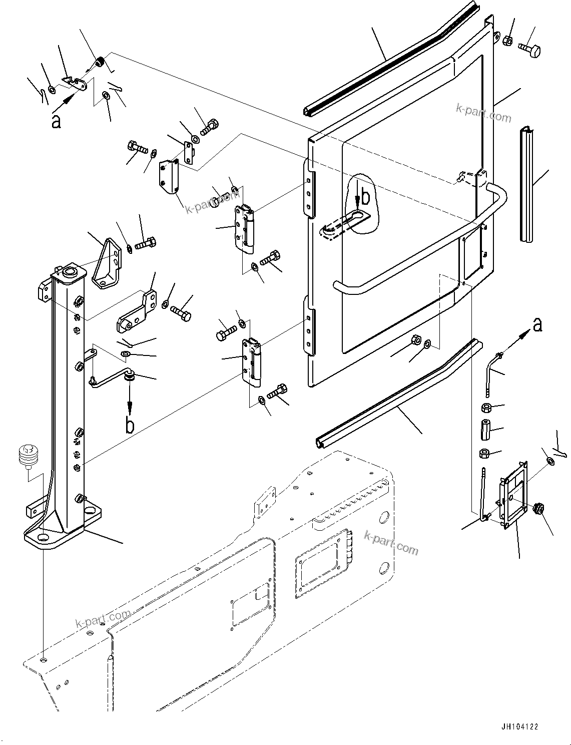 Komatsu parts book diagram for D475A-8E0 S/N 51001-UP: ENGINE HOOD AND SIDE COVER GROUP, SIDE COVER TOP, L.H. (1/2)(#50029-)
