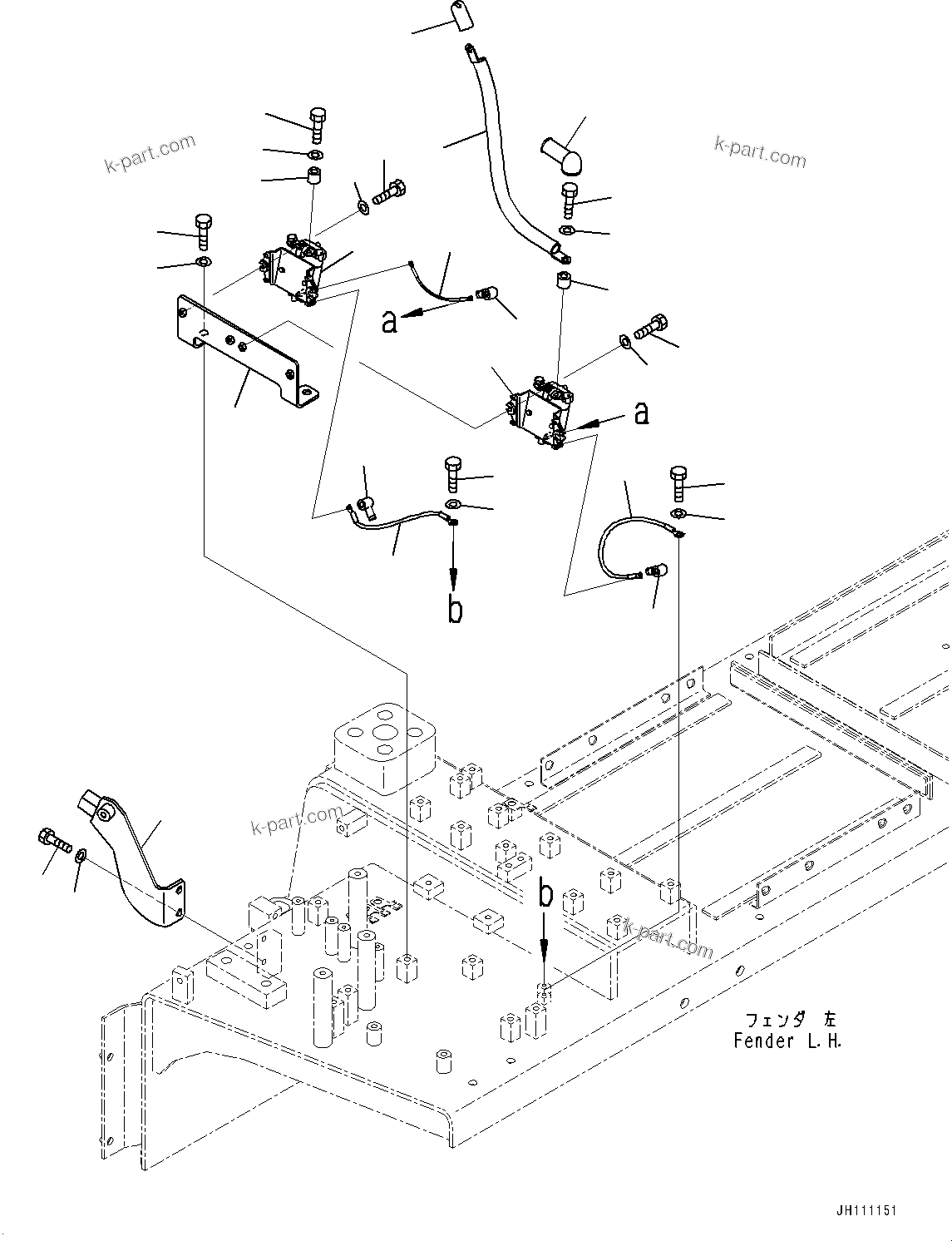 Komatsu parts book diagram for D475A-8E0 S/N 51001-UP: FENDER, STARTING WIRING HARNESS (1/2)(#51001-)