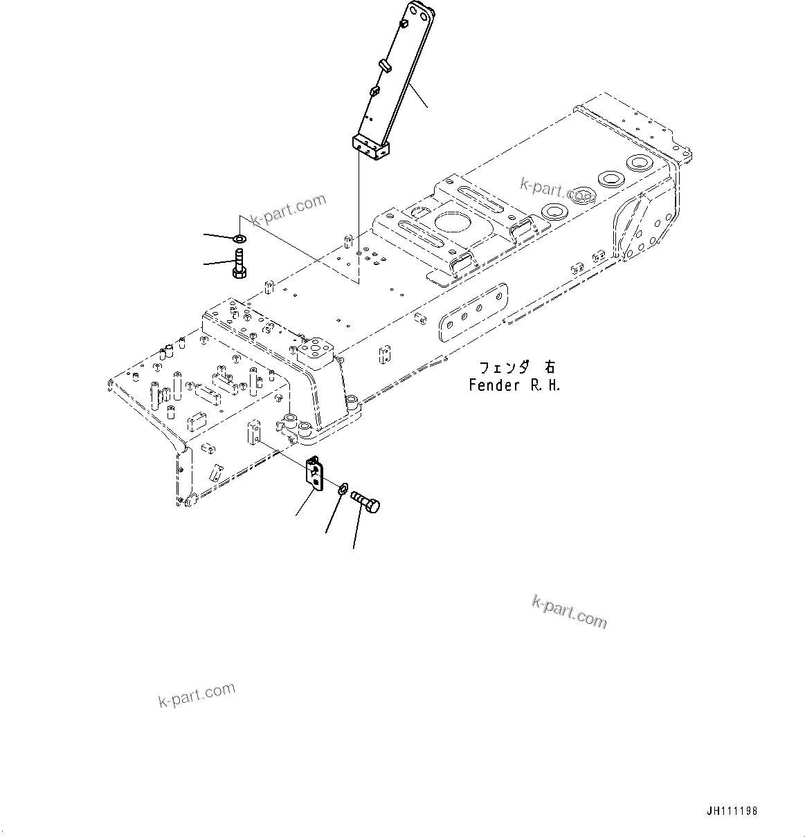Komatsu parts book diagram for D475A-8E0 S/N 51001-UP: FENDER, BRACKET (3/3)(#51001-)