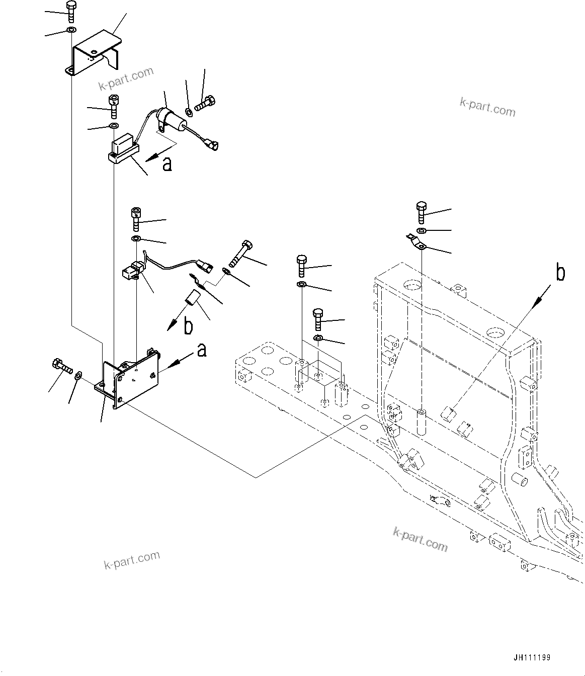 Komatsu parts book diagram for D475A-8E0 S/N 51001-UP: FENDER, SENSOR AND MOUNTING(#51001-)