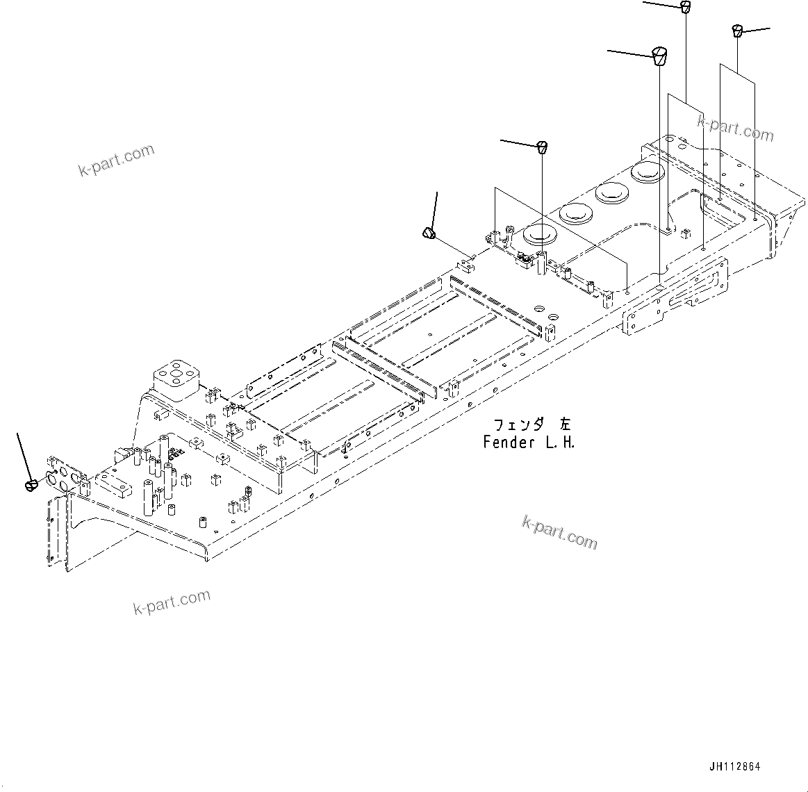 Komatsu parts book diagram for D475A-8E0 S/N 51001-UP: FENDER, PLUG(#51001-)