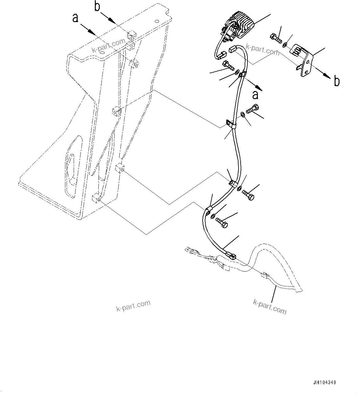 Komatsu parts book diagram for D475A-8E0 S/N 51001-UP: PLATFORM, WORKING LAMP, REAR(#50001-)