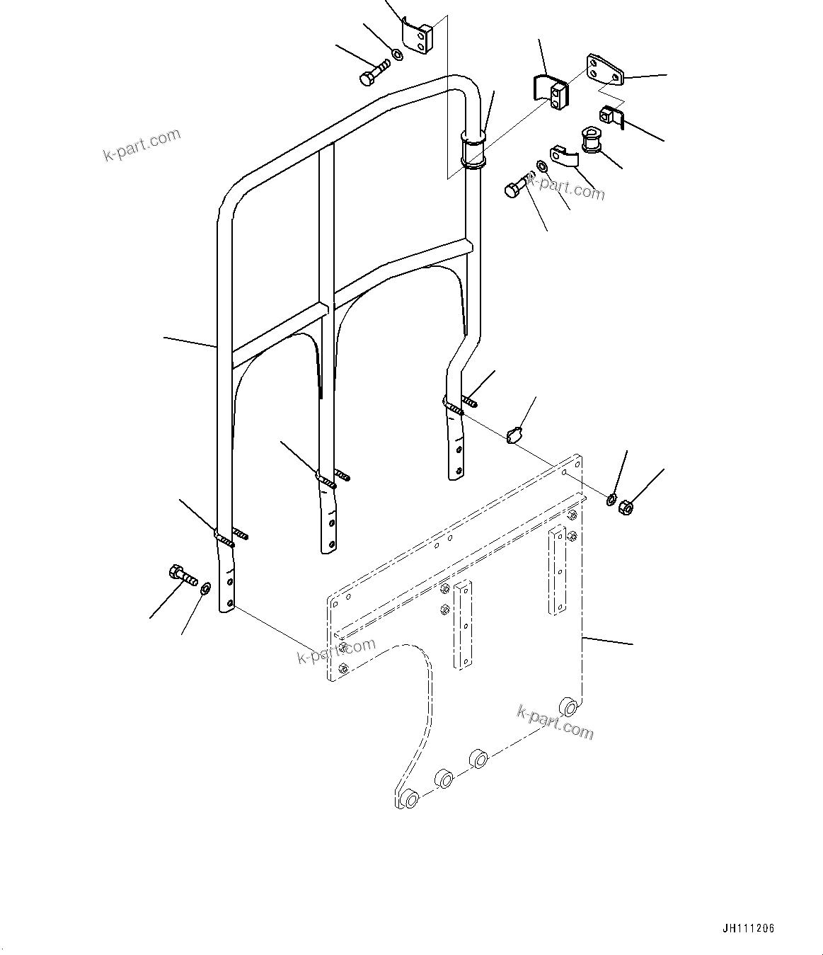 Komatsu parts book diagram for D475A-8E0 S/N 51001-UP: PROVISION FOR LADDER, HANDRAIL(#51001-)