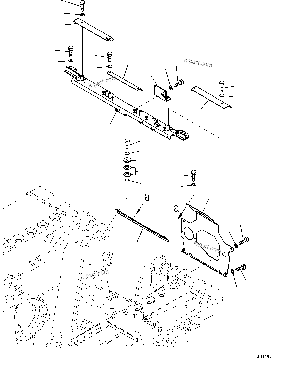 Komatsu parts book diagram for D475A-8E0 S/N 51001-UP: REAR COVER, COVER(#50001-)