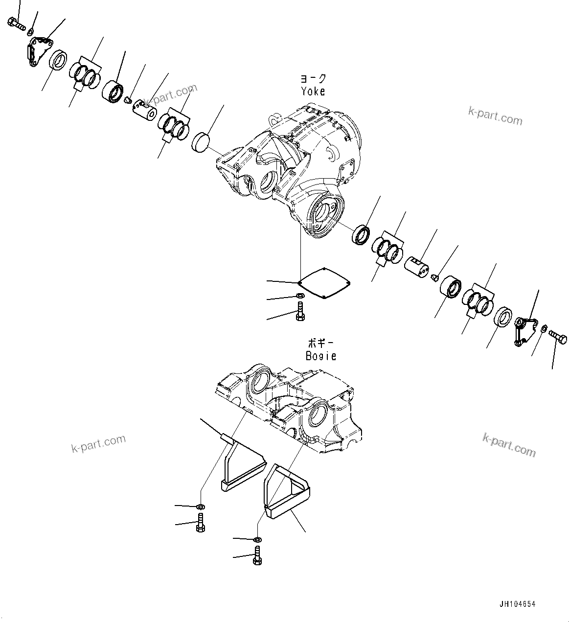 Komatsu parts book diagram for D475A-8E0 S/N 51001-UP: TRACK FRAME, 1ST BOGIE MOUNTING, L.H.(#50029-)