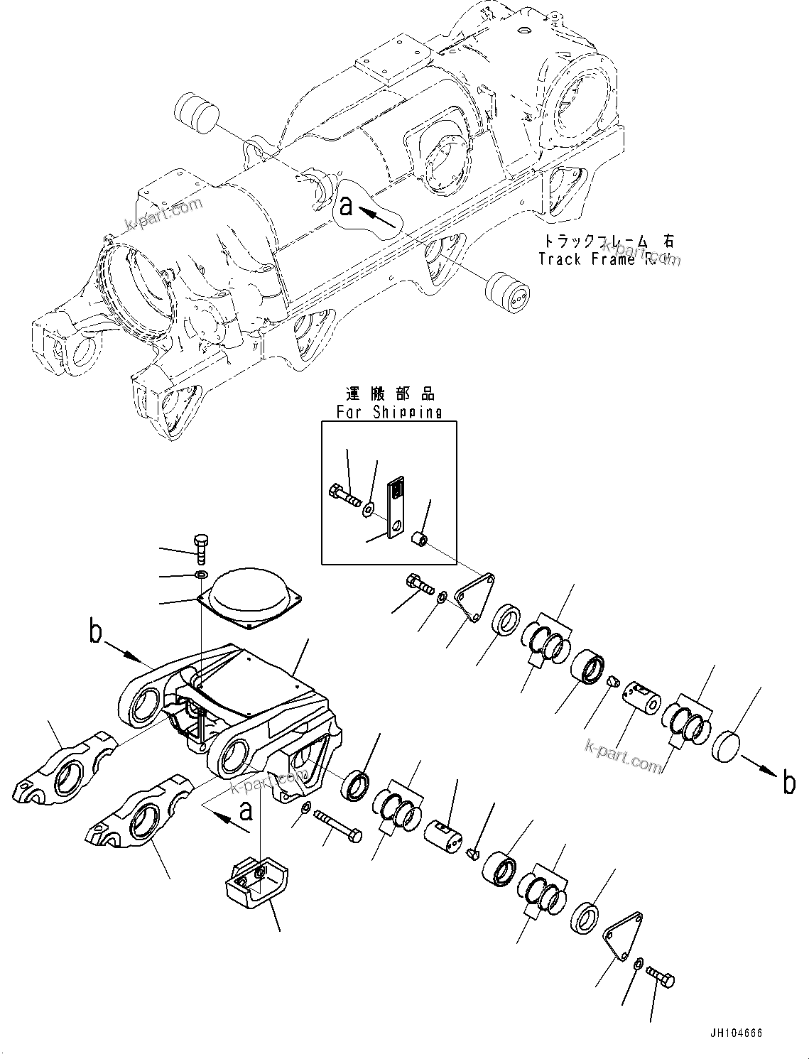Komatsu parts book diagram for D475A-8E0 S/N 51001-UP: TRACK FRAME, 4TH BOGIE, R.H.(#50029-)