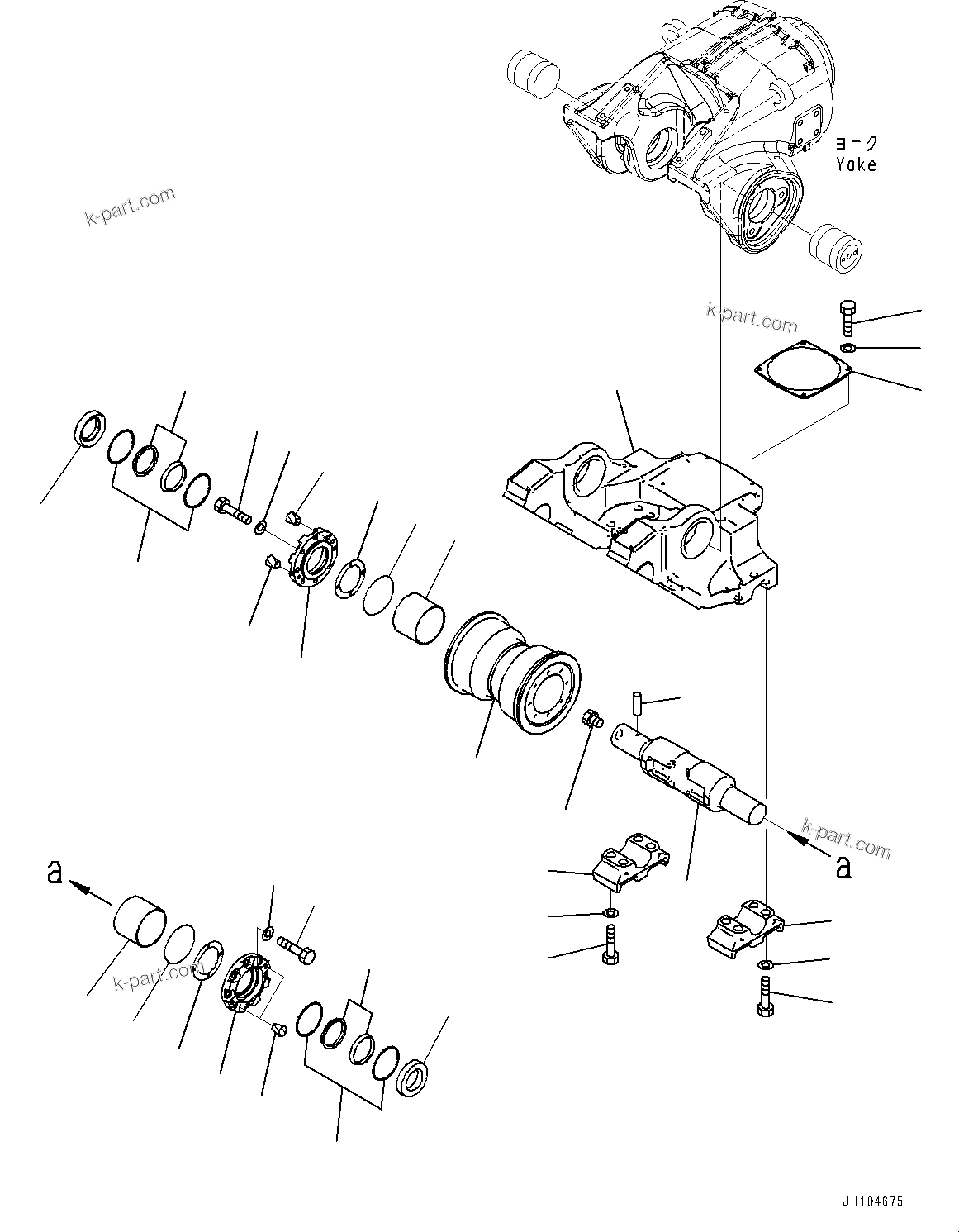 Komatsu parts book diagram for D475A-8E0 S/N 51001-UP: TRACK FRAME, 1ST BOGIE AND TRACK ROLLER, R.H.(#50029-)