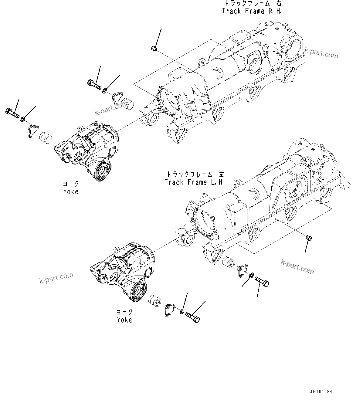 Komatsu parts book diagram for D475A-8E0 S/N 51001-UP: TRACK FRAME, PLUG(#50029-)