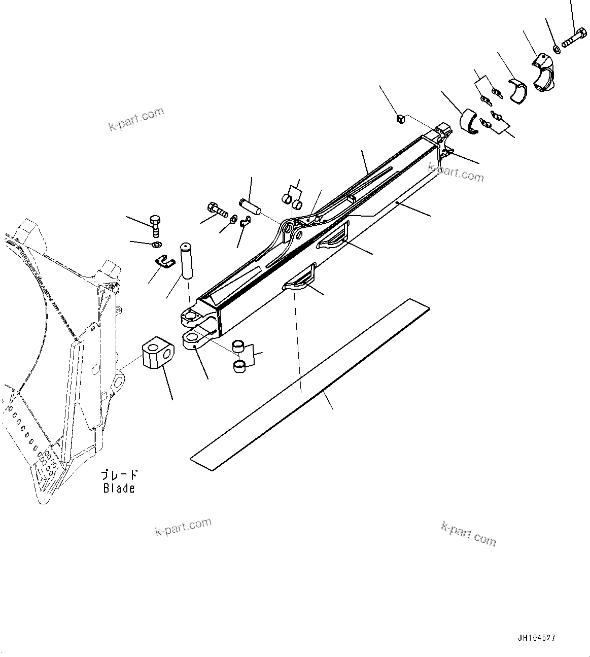 Komatsu parts book diagram for D475A-8E0 S/N 51001-UP: DOZER FRAME, FRAME L.H.(#50001-)