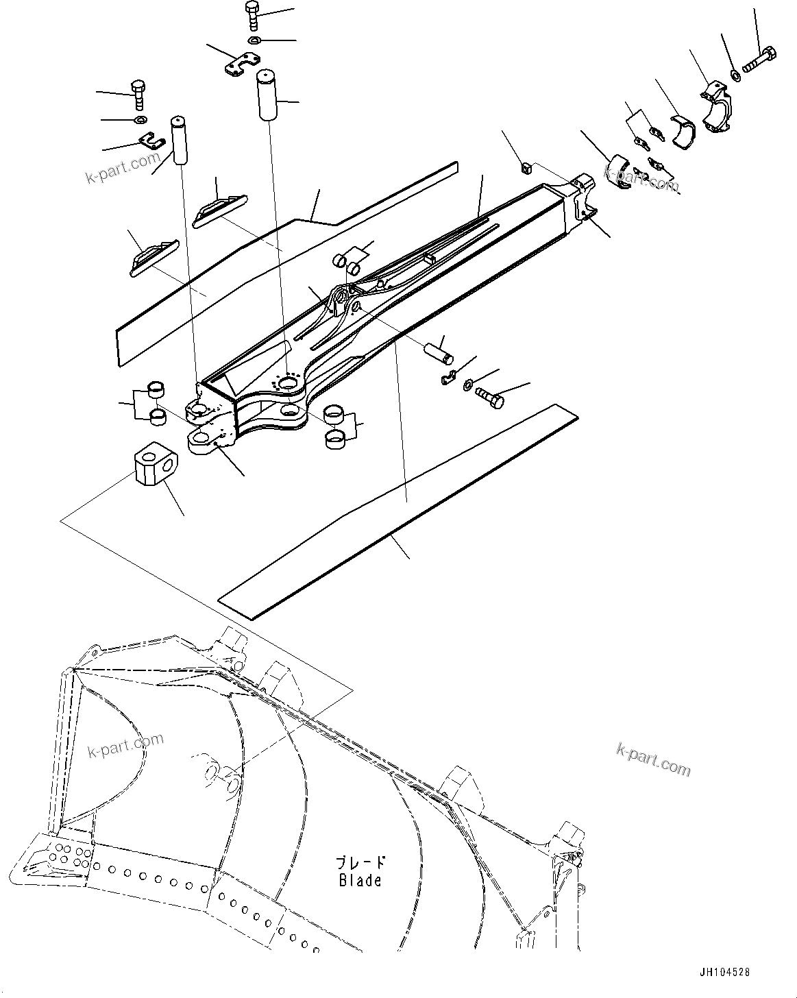 Komatsu parts book diagram for D475A-8E0 S/N 51001-UP: DOZER FRAME, FRAME R.H.(#50001-)