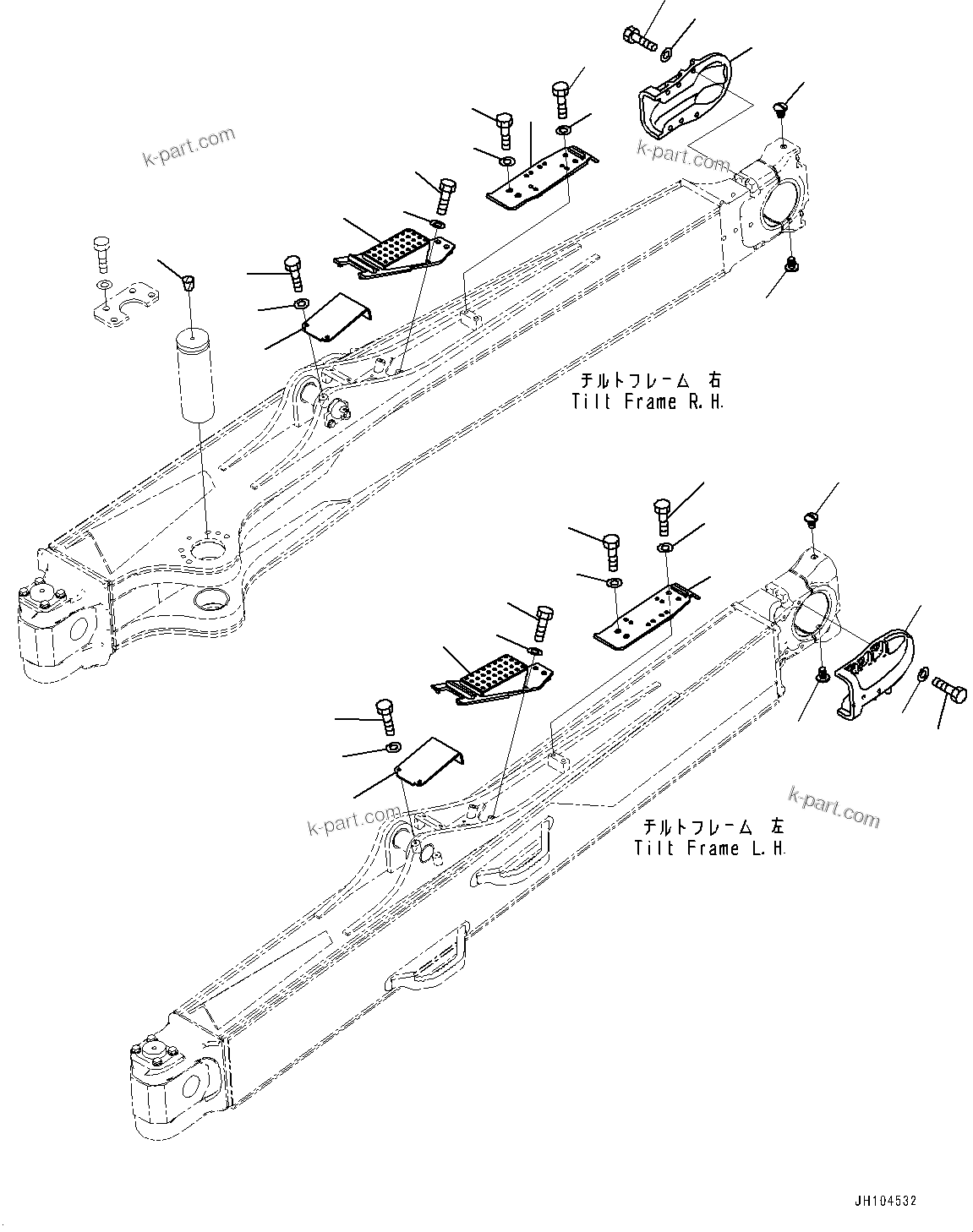 Komatsu parts book diagram for D475A-8E0 S/N 51001-UP: DOZER FRAME, COVER(#50001-)