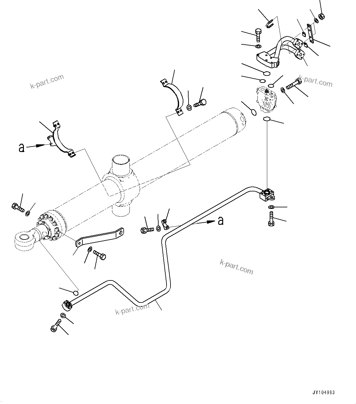 Komatsu parts book diagram for D475A-8E0 S/N 51001-UP: BLADE LIFT CYLINDER, INNER PARTS, BLADE LIFT CYLINDER, R.H. (2/2)(#50077-)