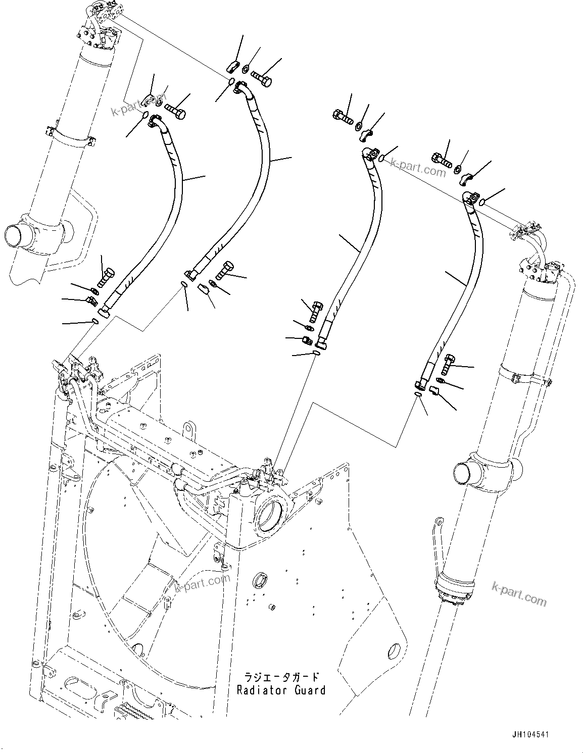 Komatsu parts book diagram for D475A-8E0 S/N 51001-UP: BLADE LIFT CYLINDER, PIPING(#50001-)